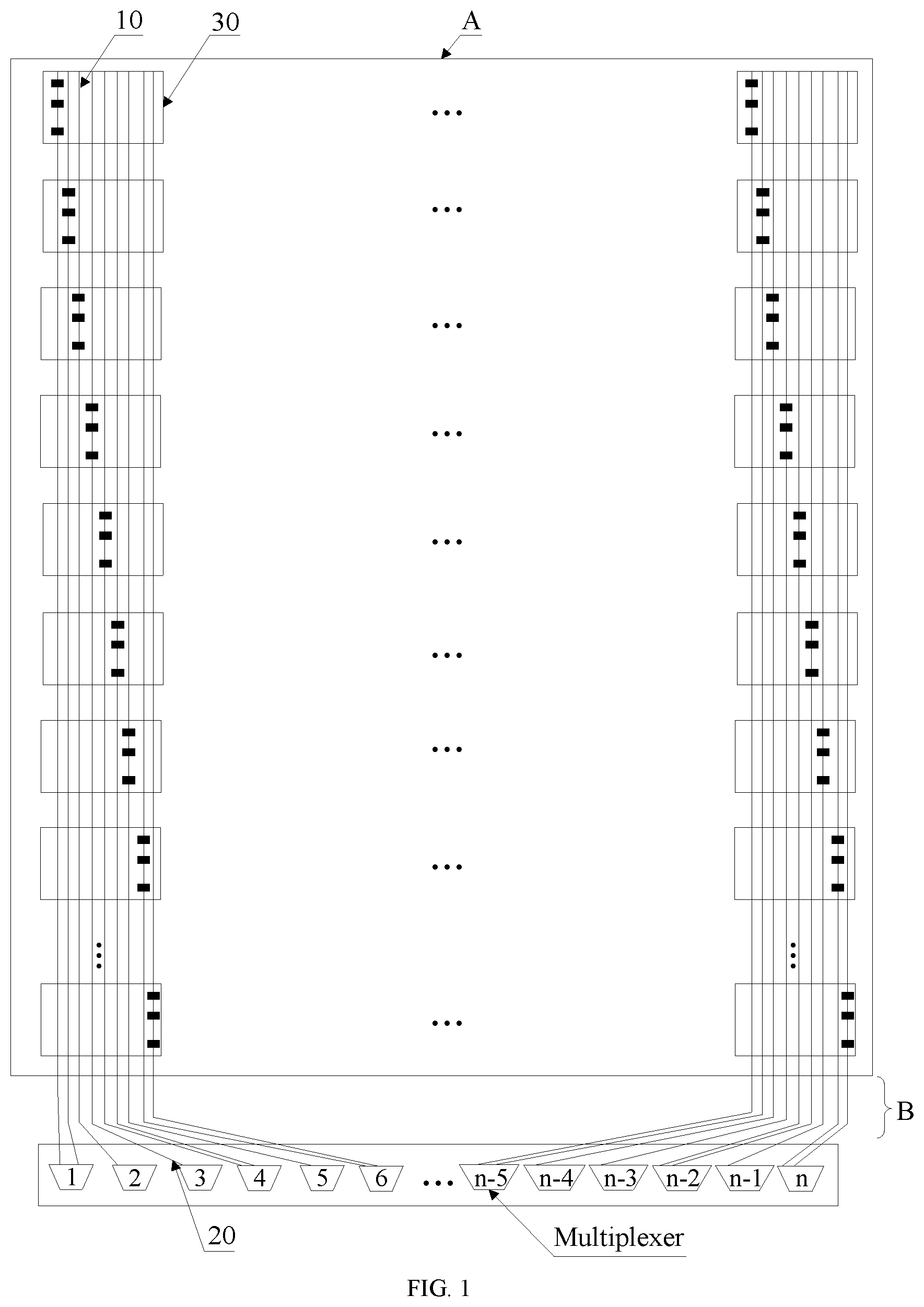 Patent US12307040 Figure 1 – Touch display substrate, integrated circuit chip and display device