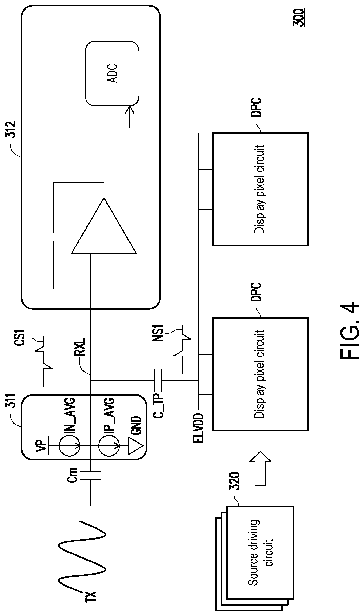 Patent US12307044 Figure 4 – Touch detection circuit