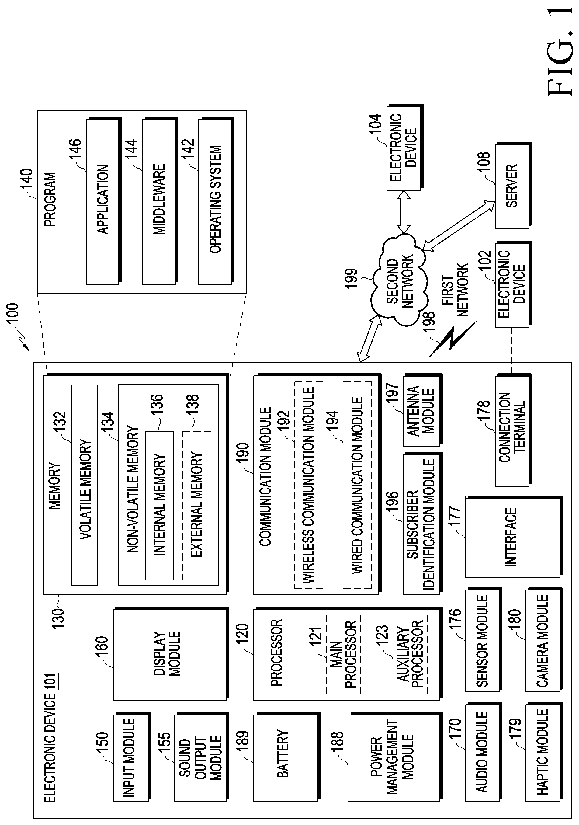 Patent US12307045 — Electronic device identifying force touch and method for operating the same — Figure 1