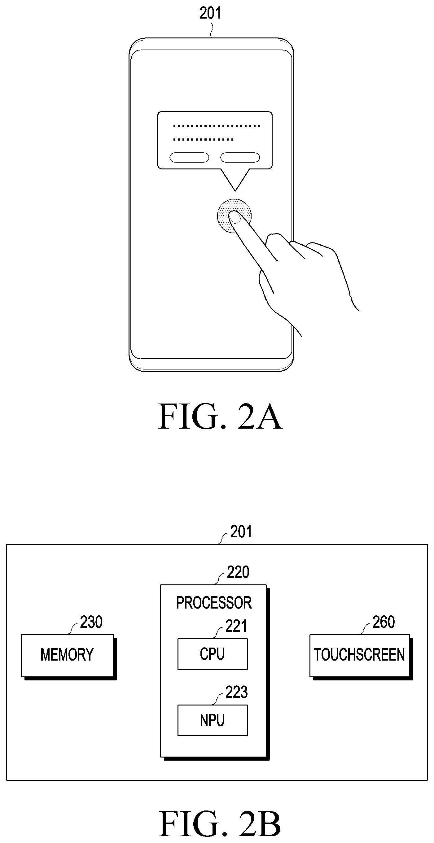 Patent US12307045 Figure 2 – Electronic device identifying force touch and method for operating the same