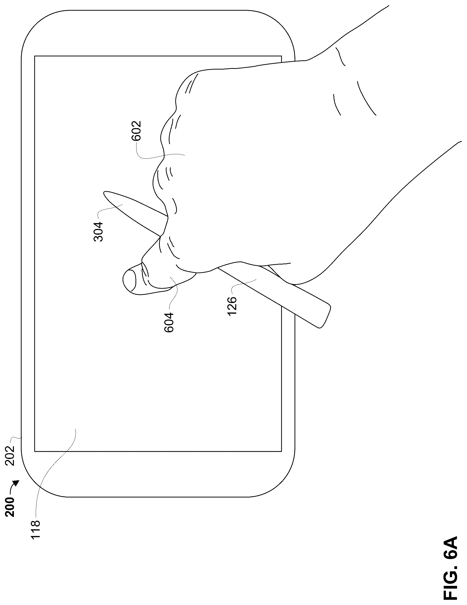 Patent US12307050 Figure 8 – Spurious hand signal rejection during stylus use