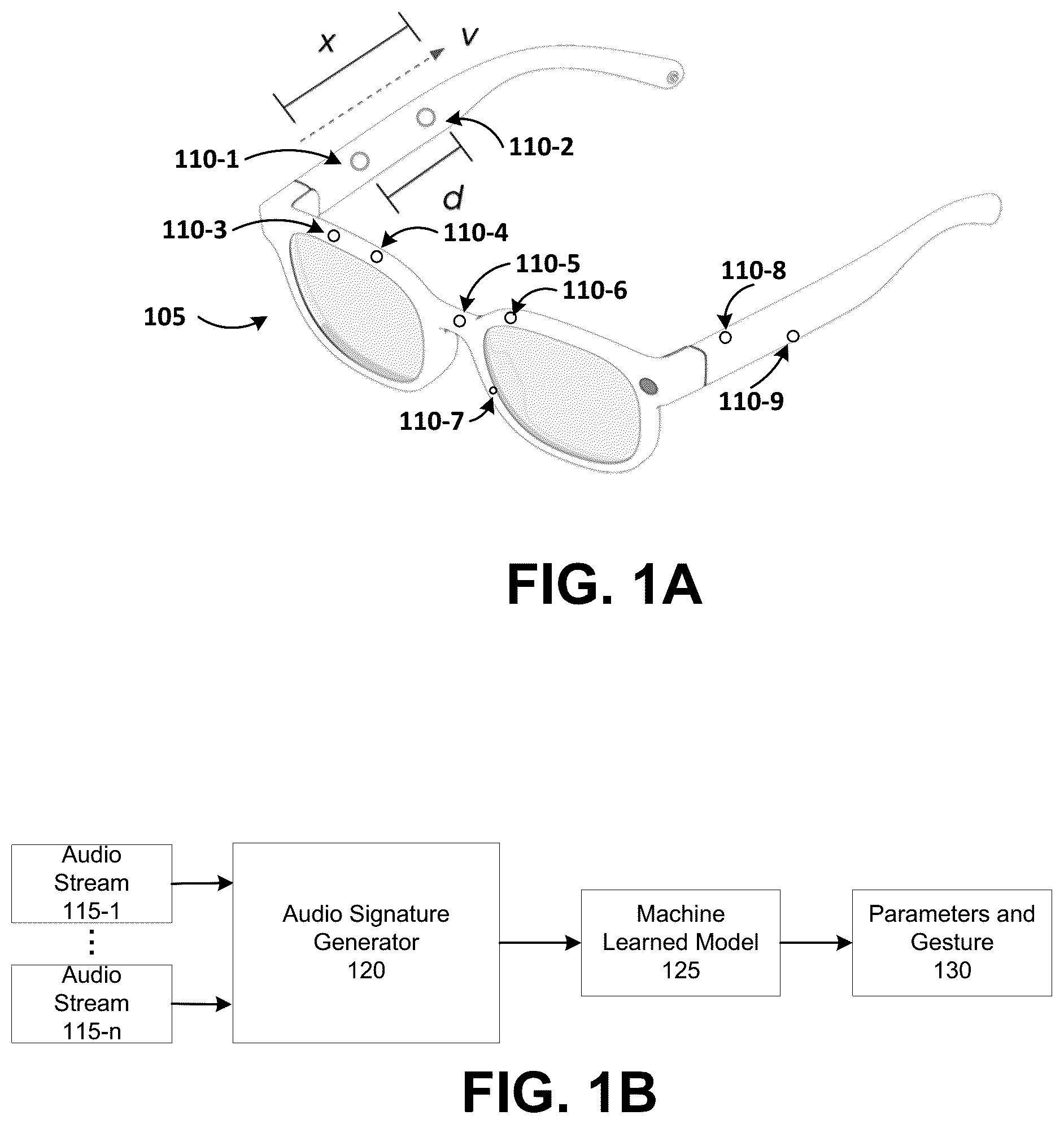 Patent US12307053 — Detecting input gestures using onboard microphones — Figure 1