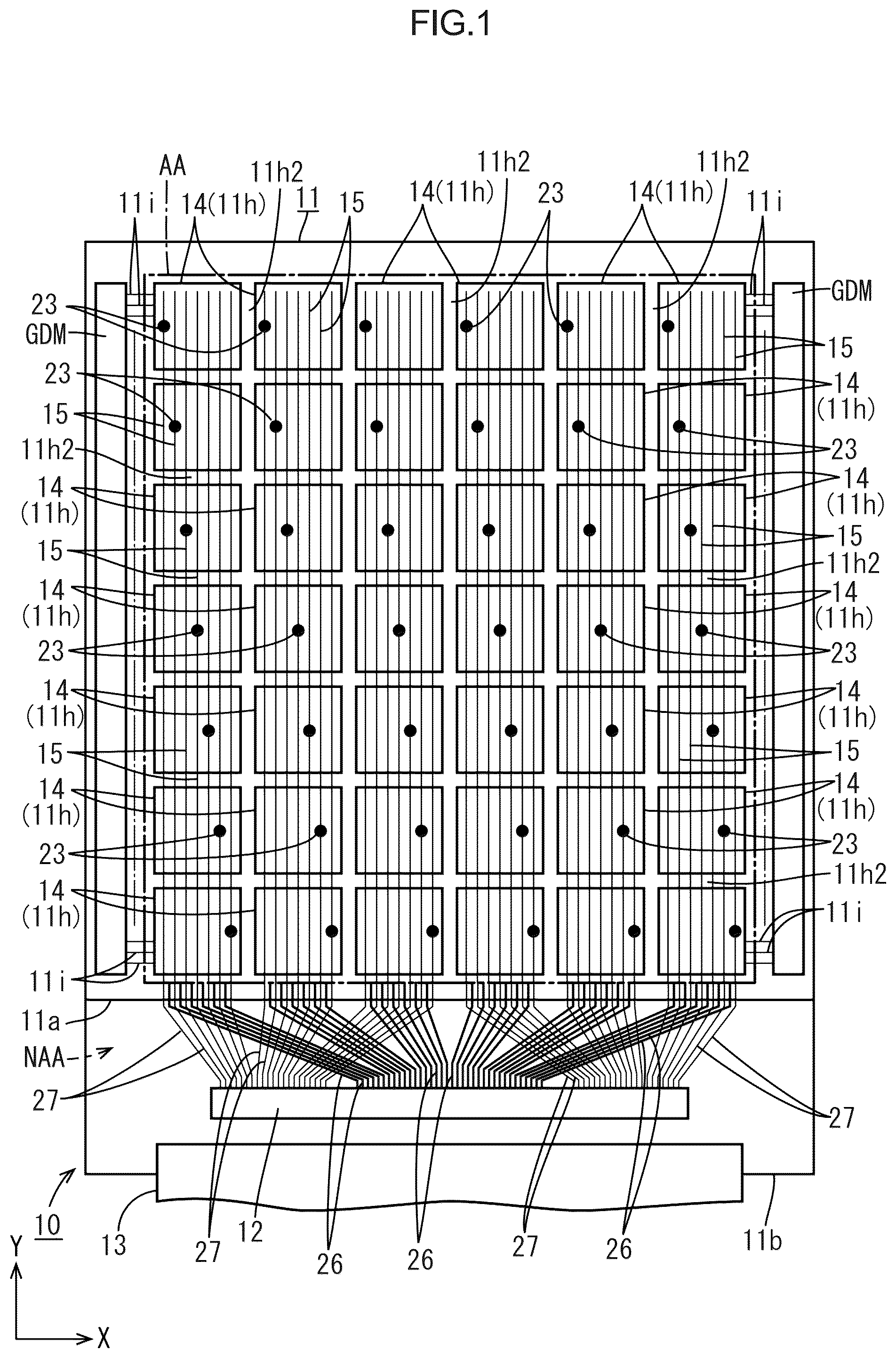 Patent US12307056 Figure 1 – Display device