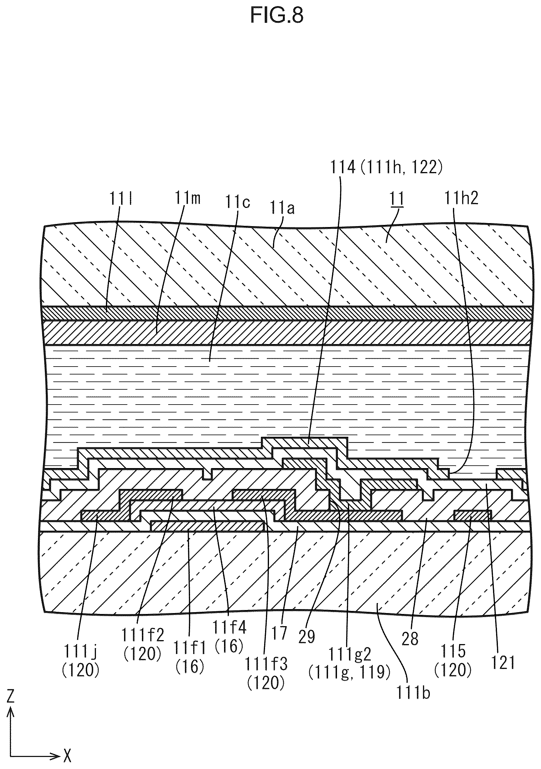 Patent US12307056 Figure 8 – Display device