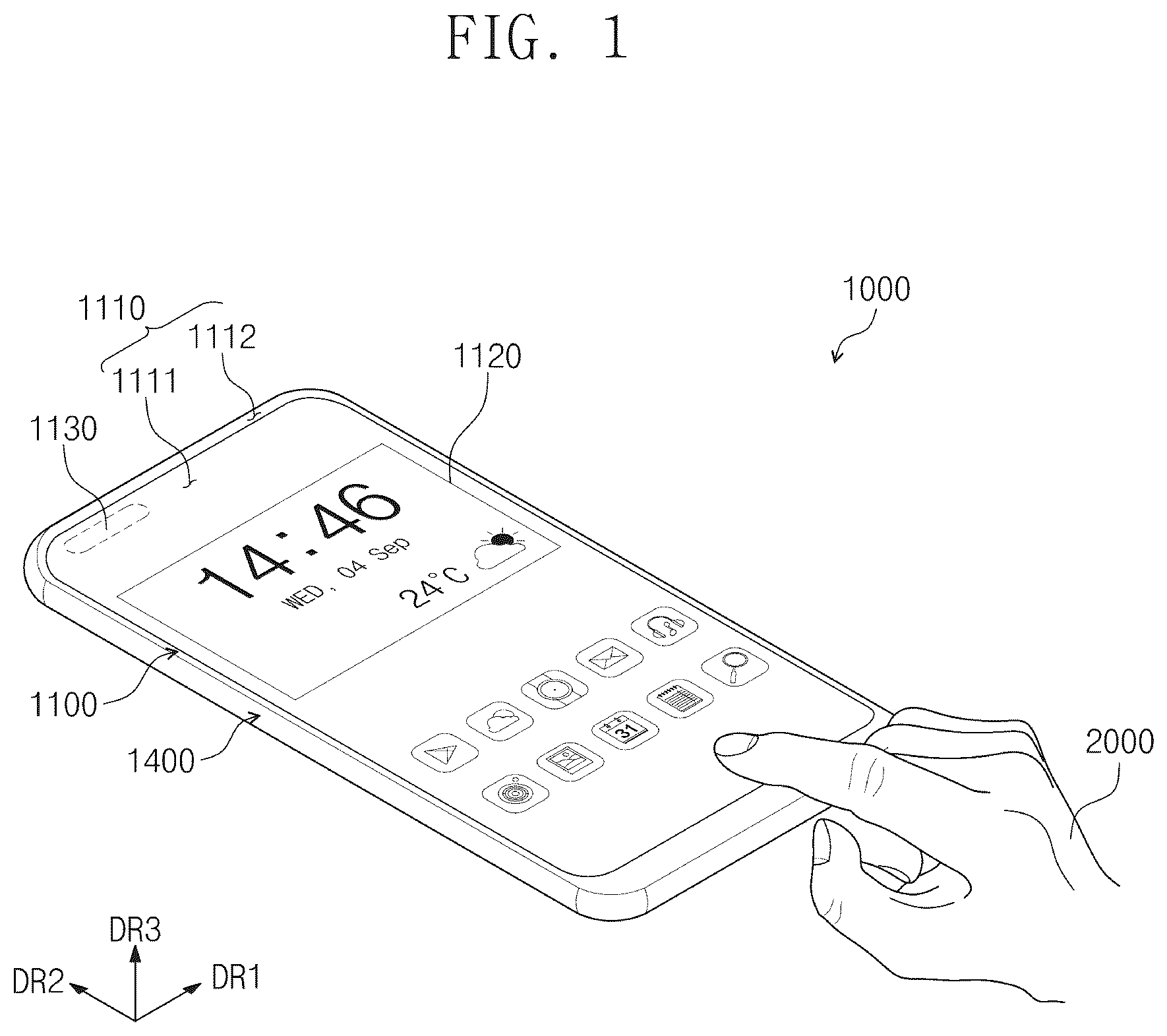 Patent US12307061 — Electronic apparatus — Figure 1