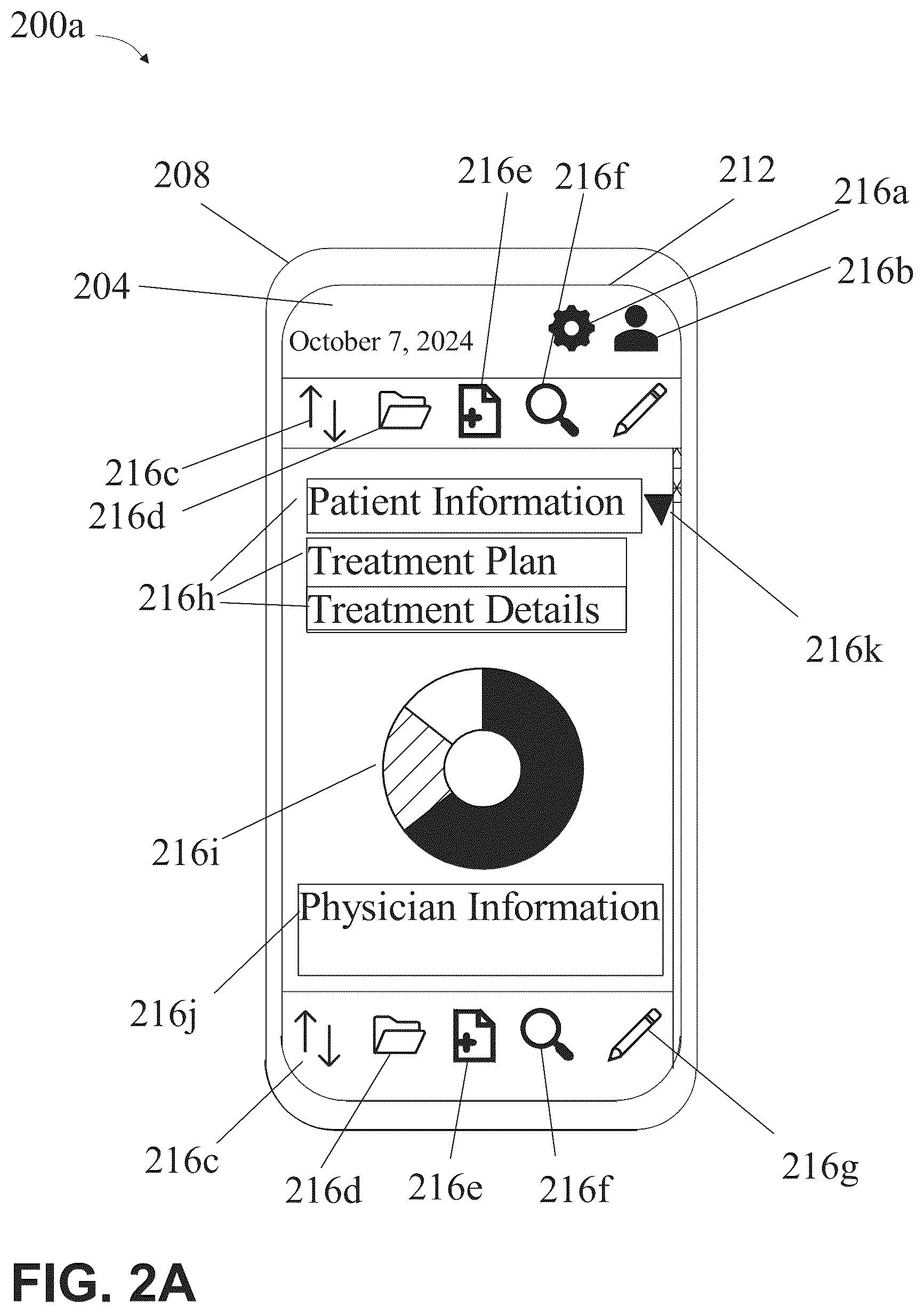 Patent US12307065 Figure 2 – System representation of an execution sequence within a graphical user interface