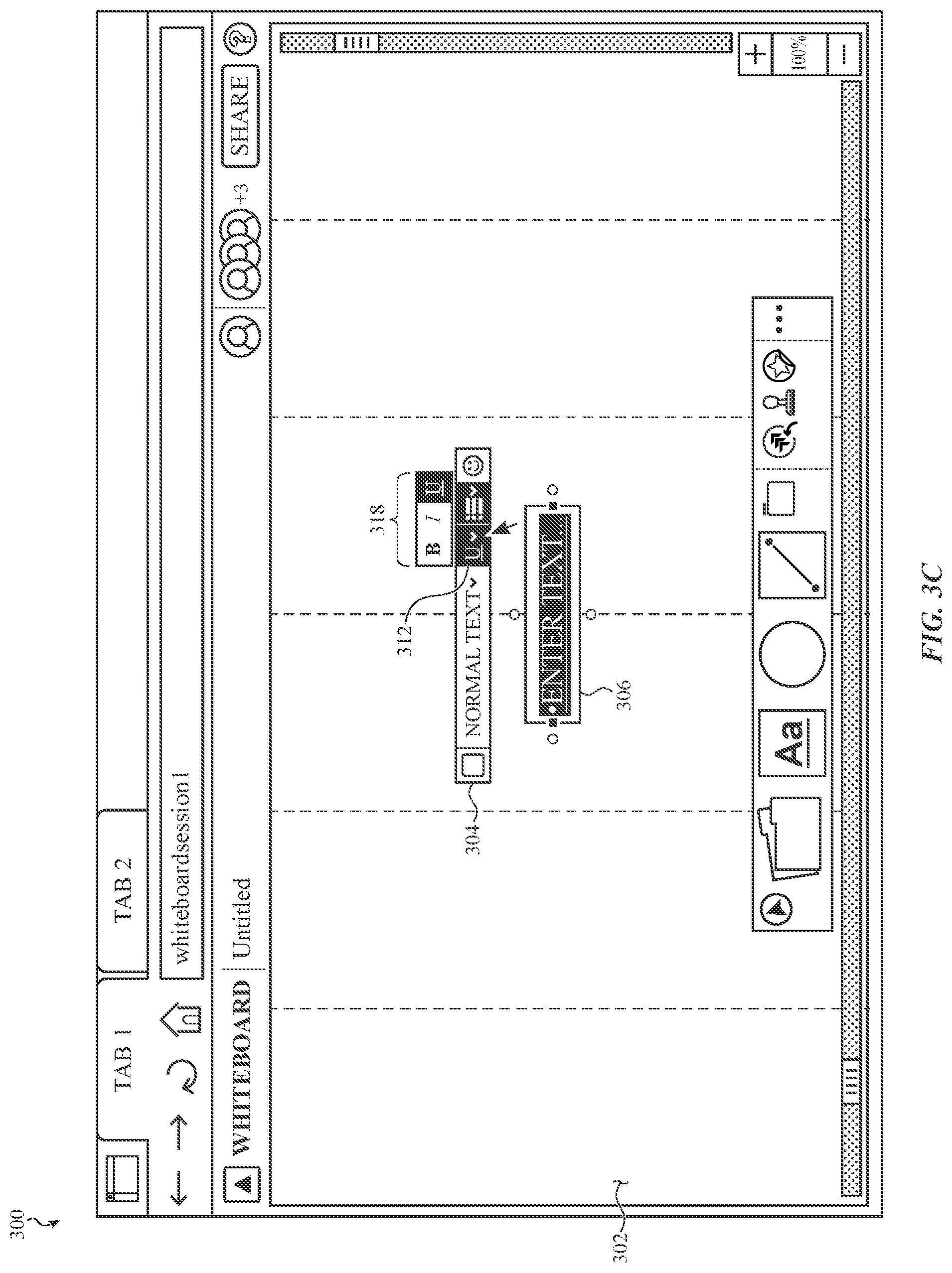 Patent US12307071 Figure 10 – Virtual whiteboard platform having an interface for issue object creation in an issue tracking platform