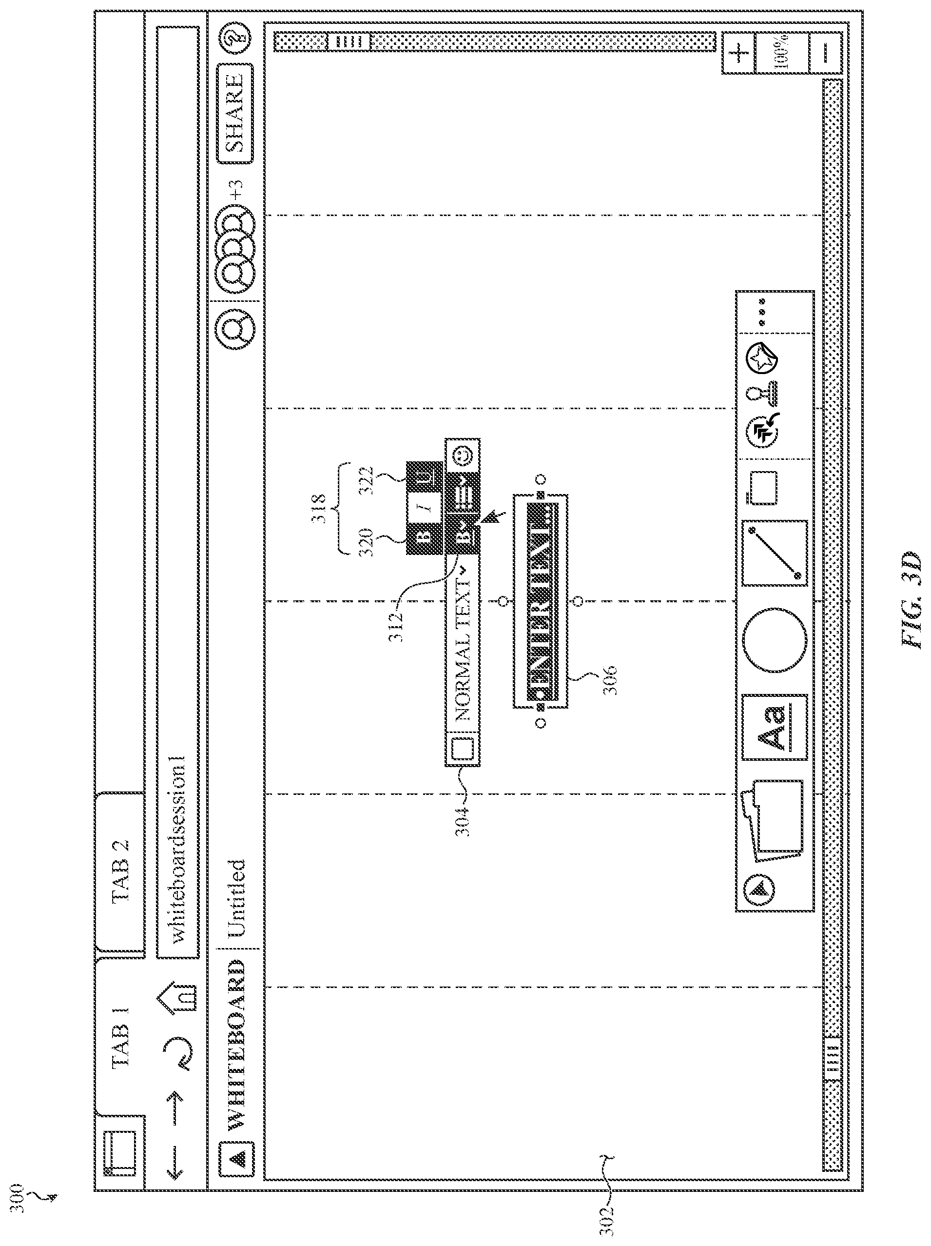 Patent US12307071 Figure 11 – Virtual whiteboard platform having an interface for issue object creation in an issue tracking platform