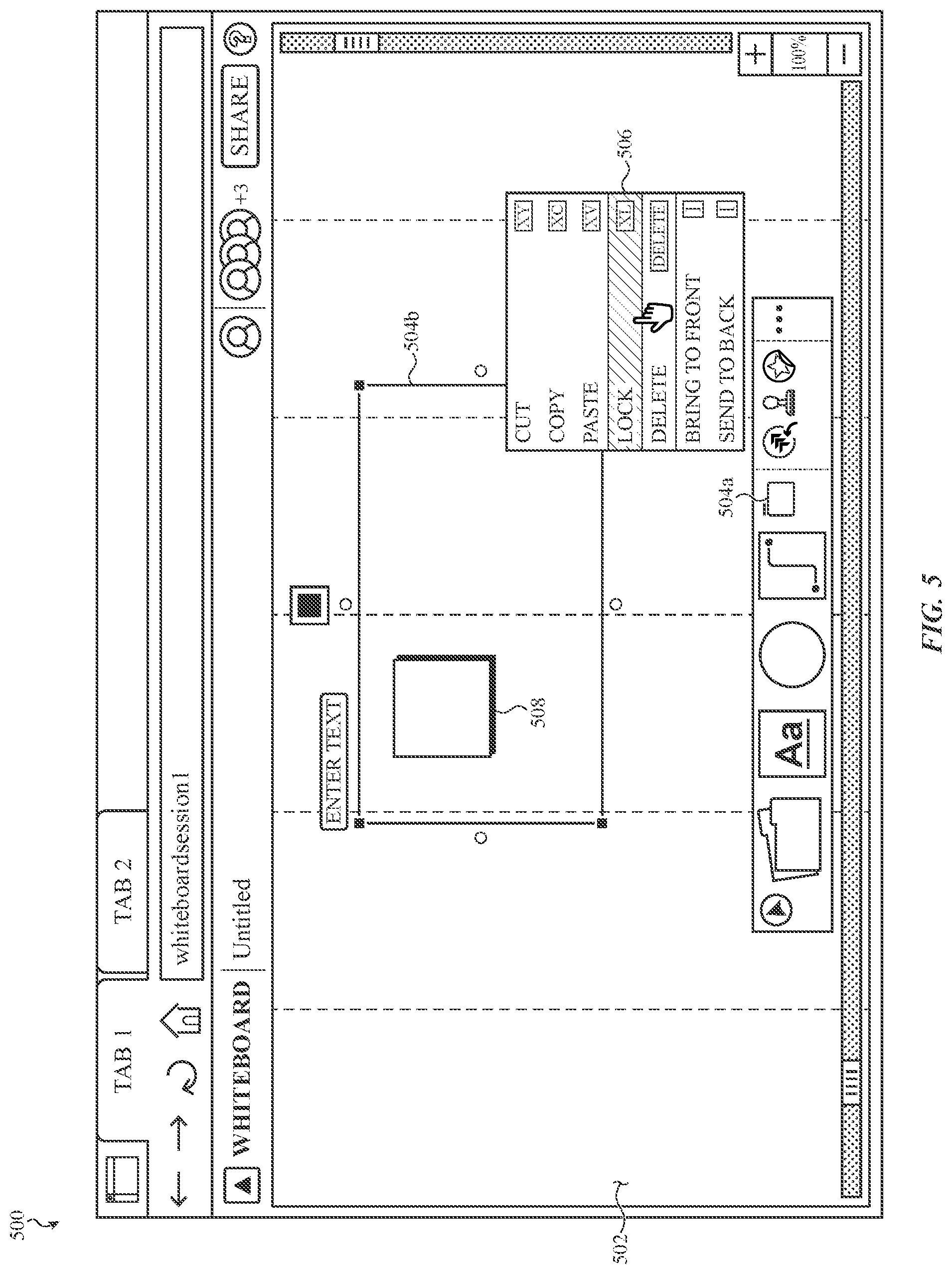 Patent US12307071 Figure 15 – Virtual whiteboard platform having an interface for issue object creation in an issue tracking platform