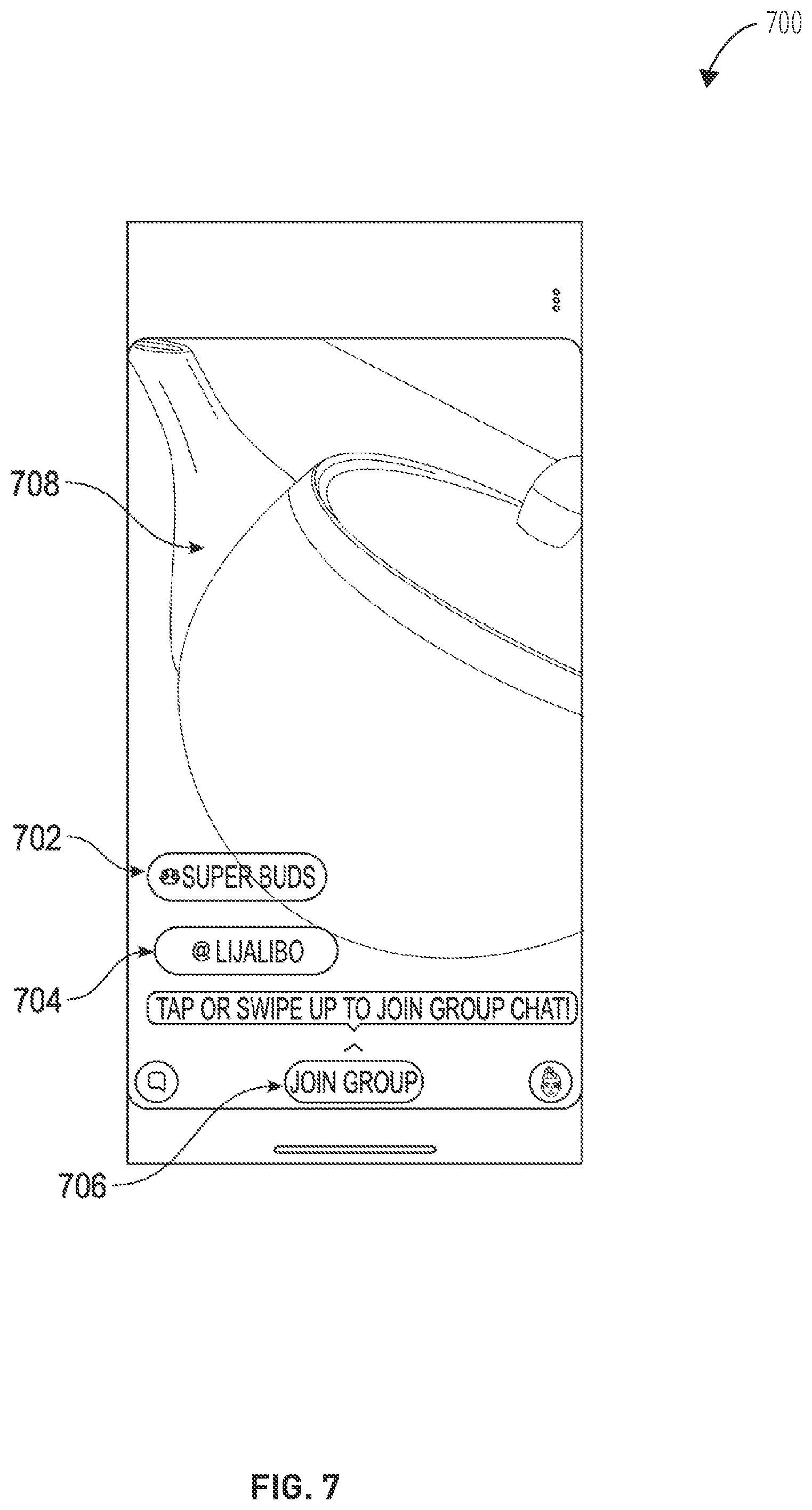 Patent US12307073 Figure 7 – Selectable items providing post-viewing context actions