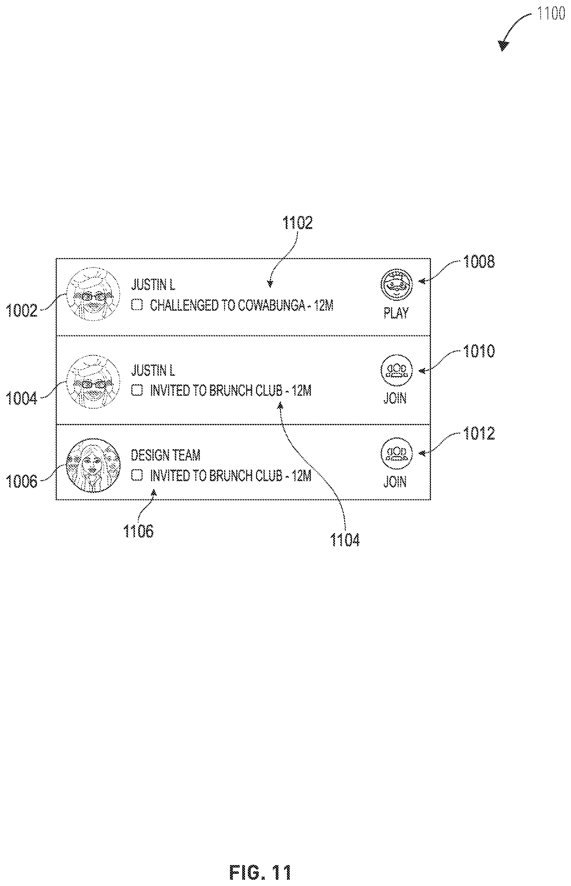 Patent US12307073 Figure 11 – Selectable items providing post-viewing context actions