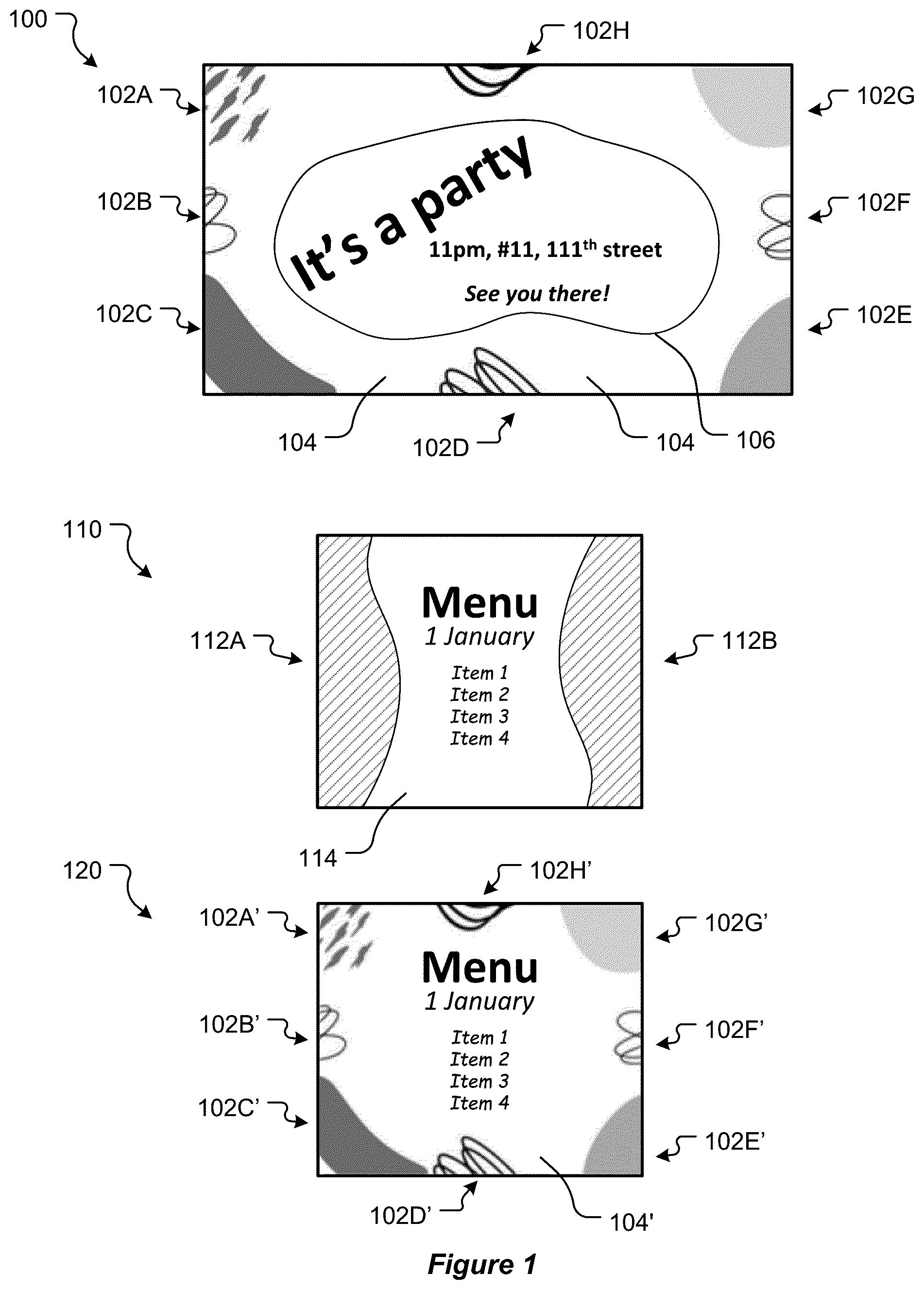 Patent US12307078 Figure 1 – Systems and methods for identifying and/or transferring decorative design elements
