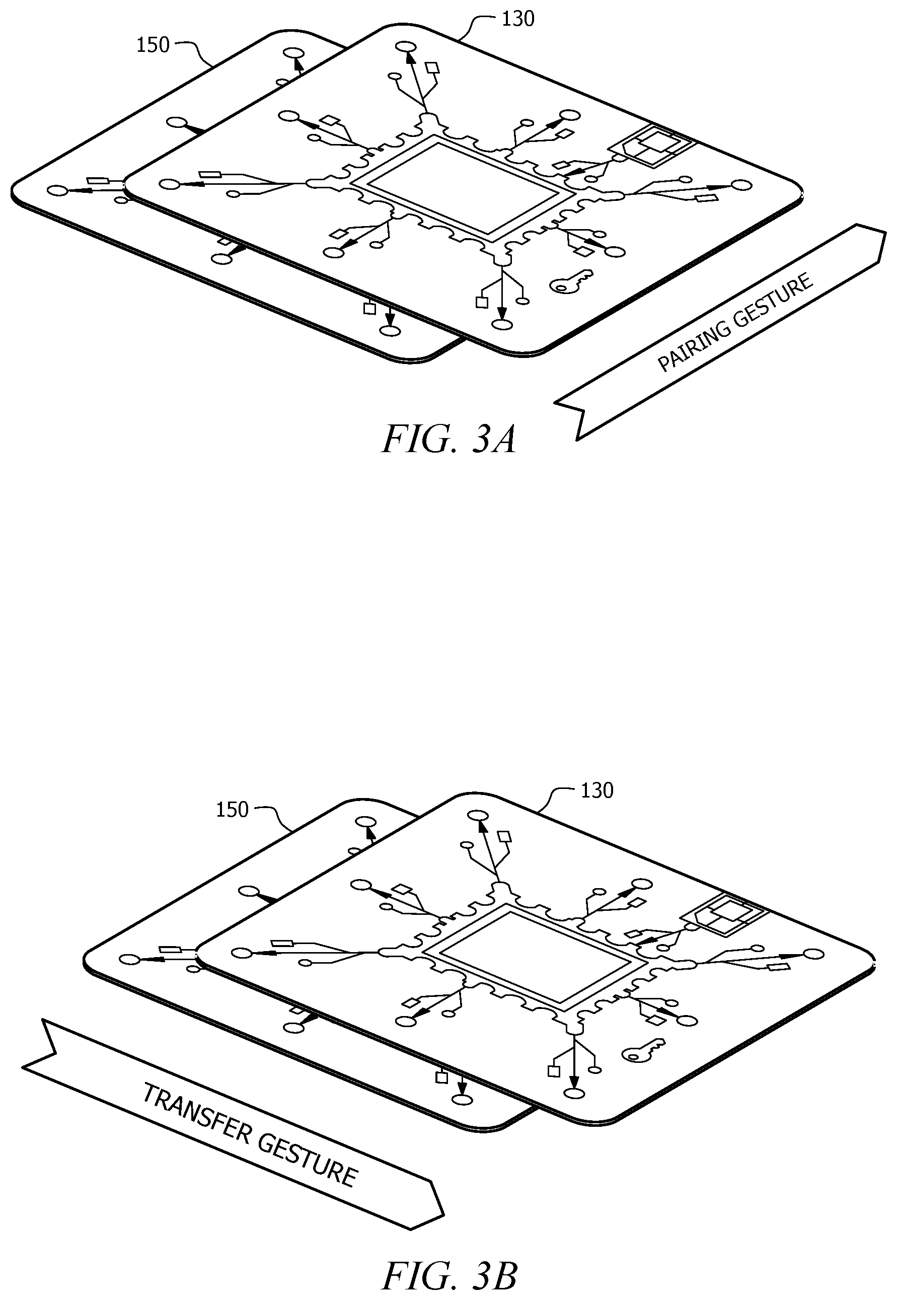 Patent US12307117 Figure 3 – Offline data transfer between devices using gestures