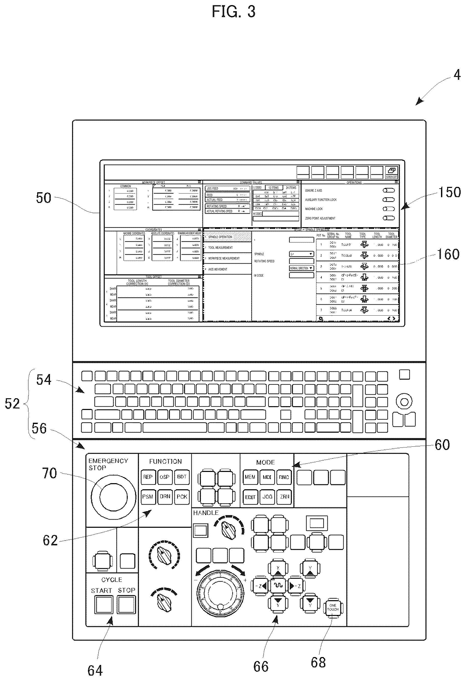 Patent US12307135 Figure 3 – Display control device, machine tool, and display control program
