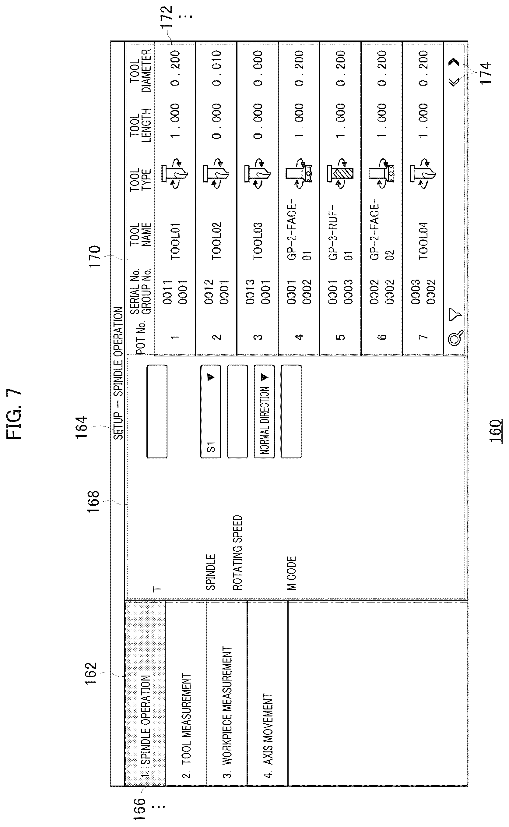 Patent US12307135 Figure 7 – Display control device, machine tool, and display control program