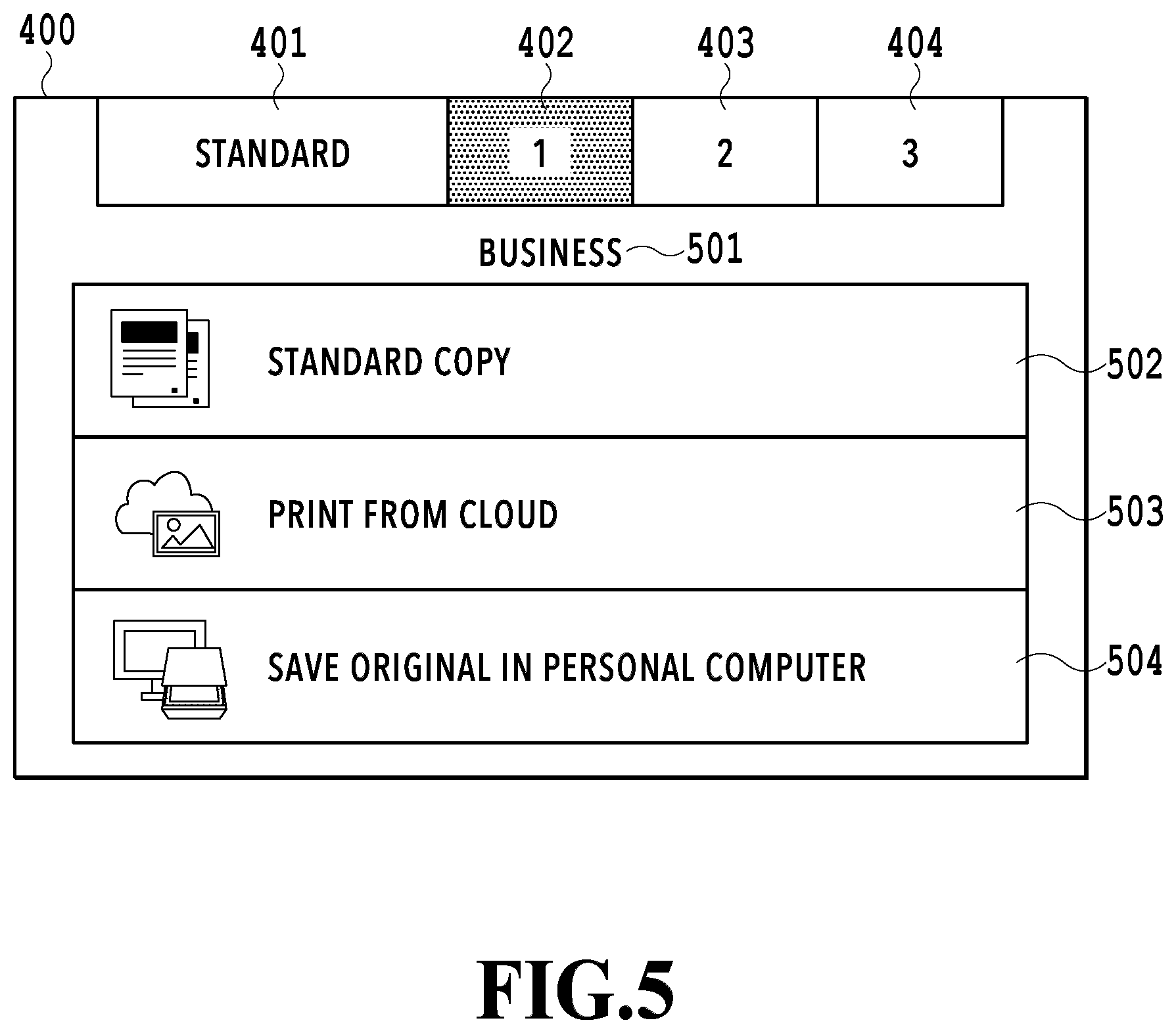 Patent US12307140 Figure 5 – Image forming apparatus, multifunction peripheral and terminal, exclusive usage mode control method, and computer readable storage medium