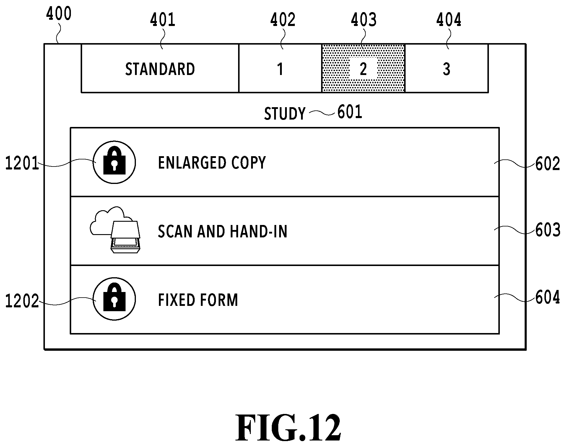 Patent US12307140 Figure 12 – Image forming apparatus, multifunction peripheral and terminal, exclusive usage mode control method, and computer readable storage medium