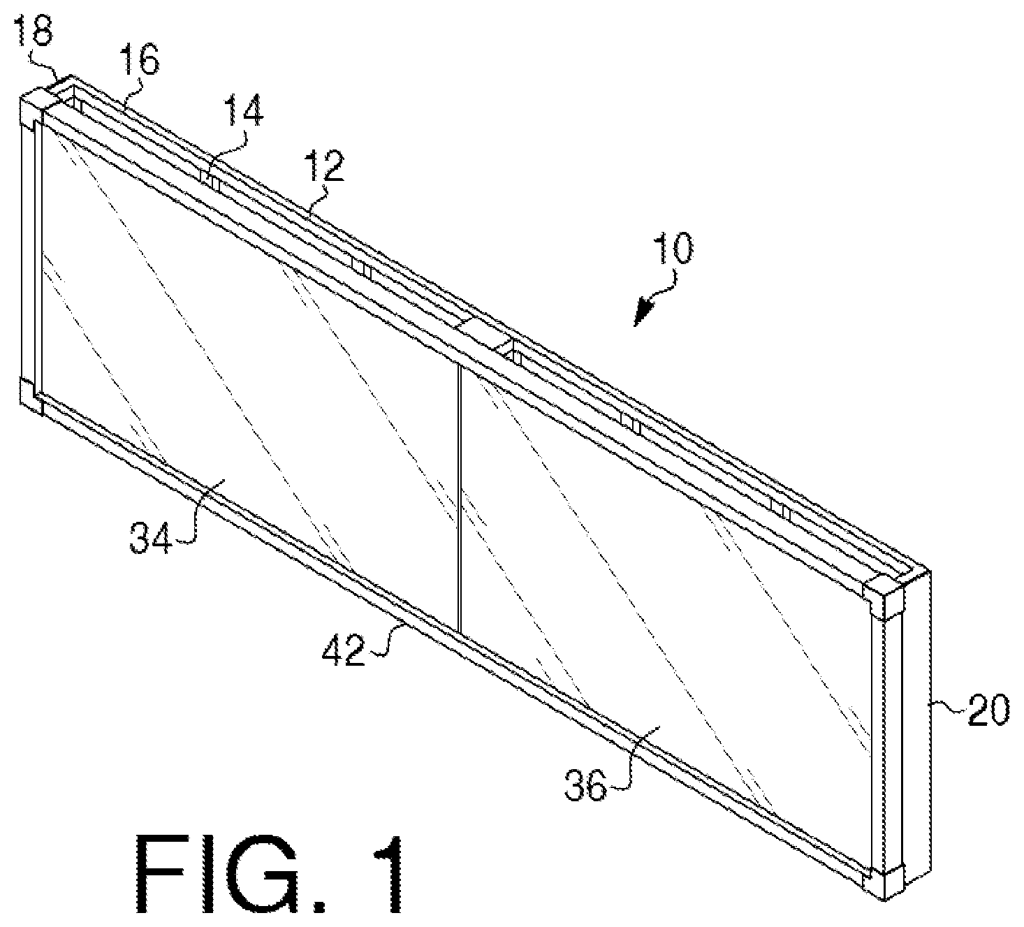 Patent US12307154 — System and method for protecting a multi-panel interactive video display — Figure 1
