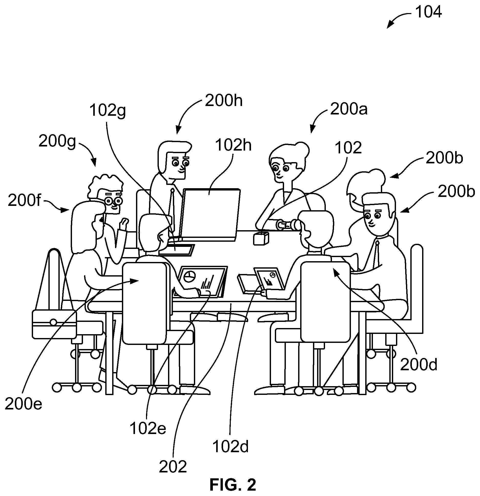 Patent US12307157 Figure 2 – Systems and methods for controlling microphones of communication devices at a common location