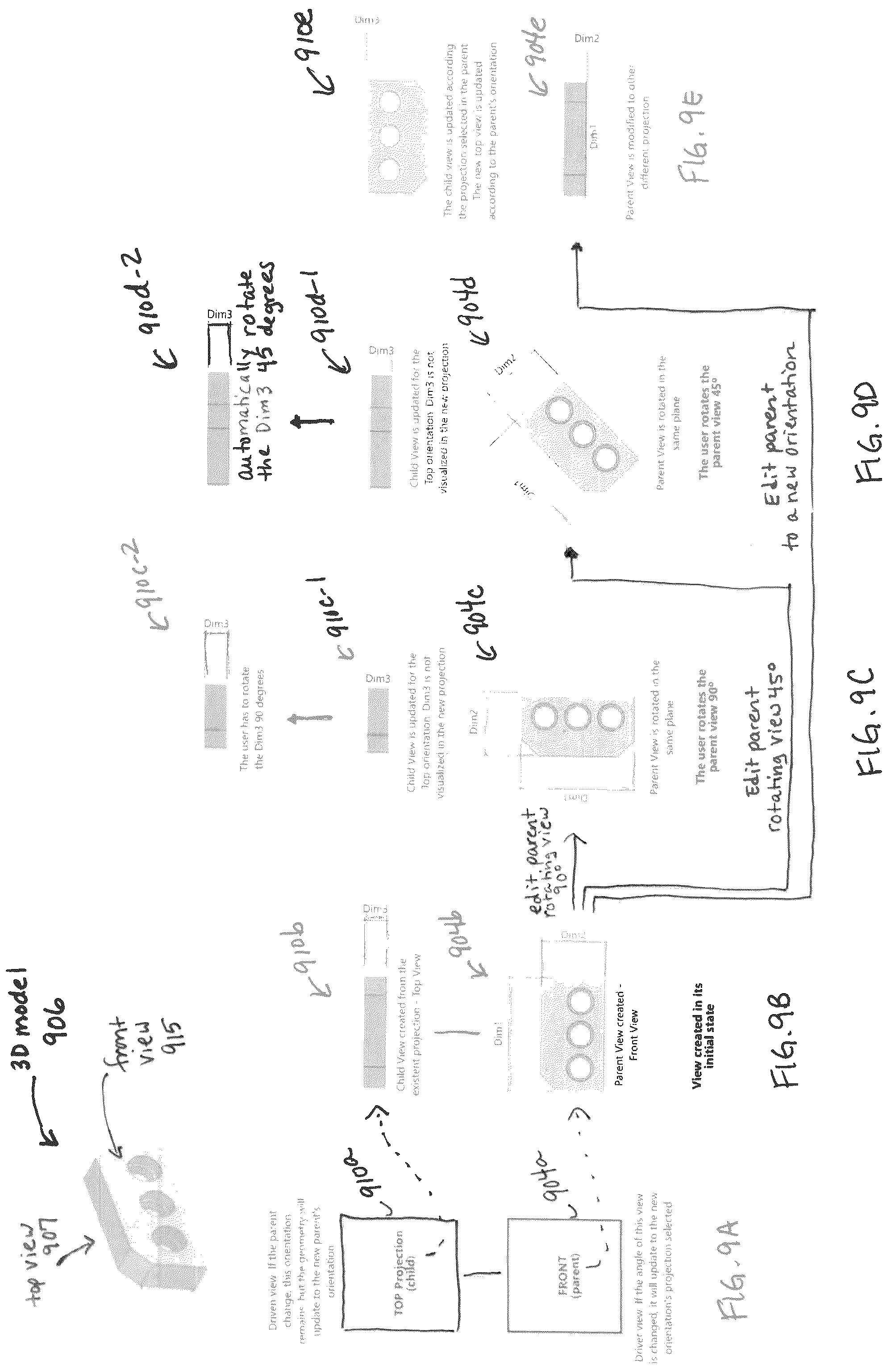 Patent US12307164 Figure 9 – Linking views/states of 3D models and propagating updates in same