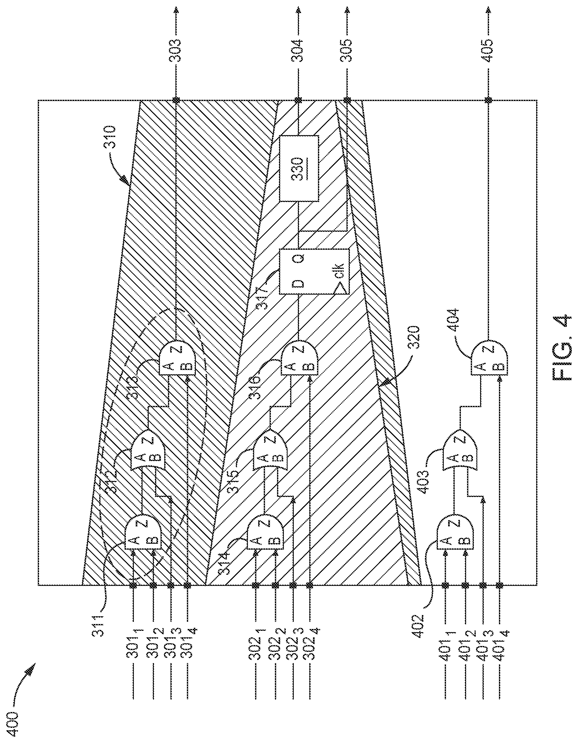 Patent US12307178 Figure 4 – Structural analysis for determining fault types in safety related logic