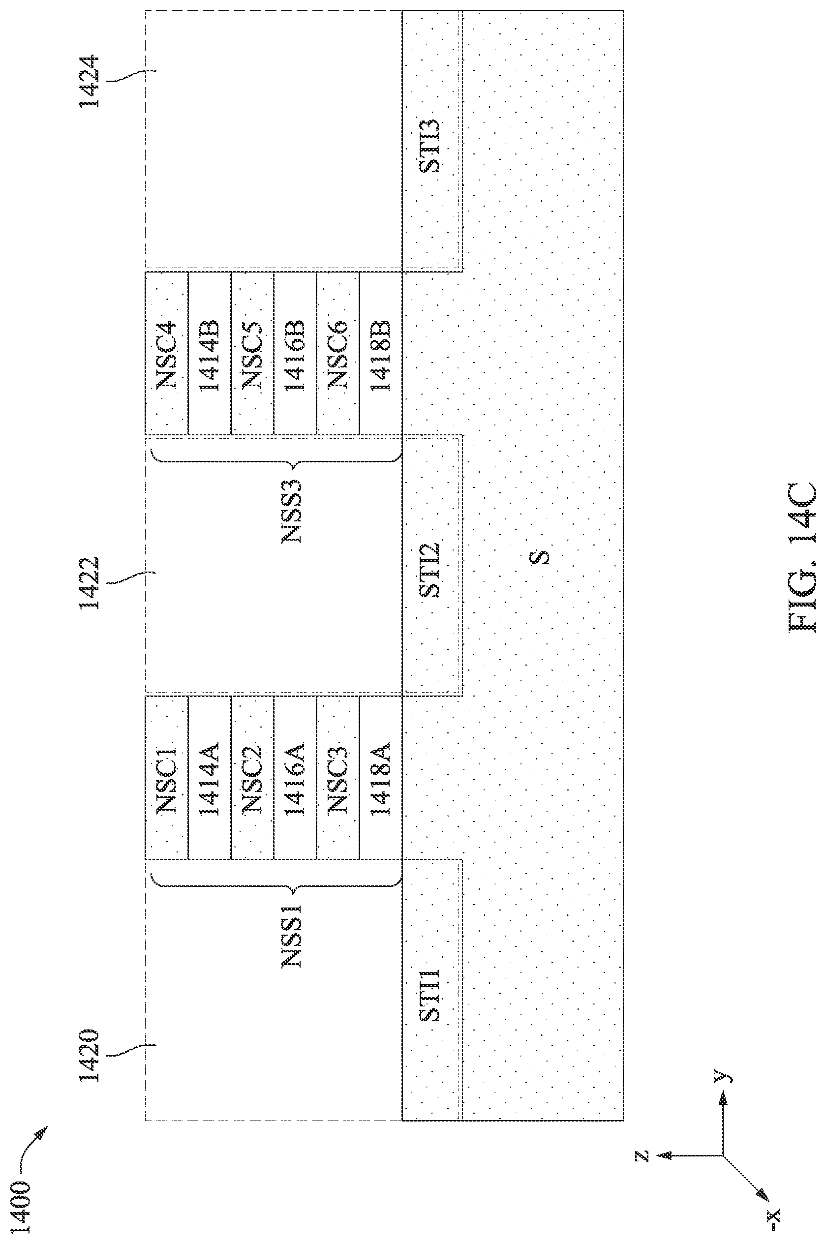 Patent US12307183 Figure 16 – Variable width nano-sheet field-effect transistor cell structure