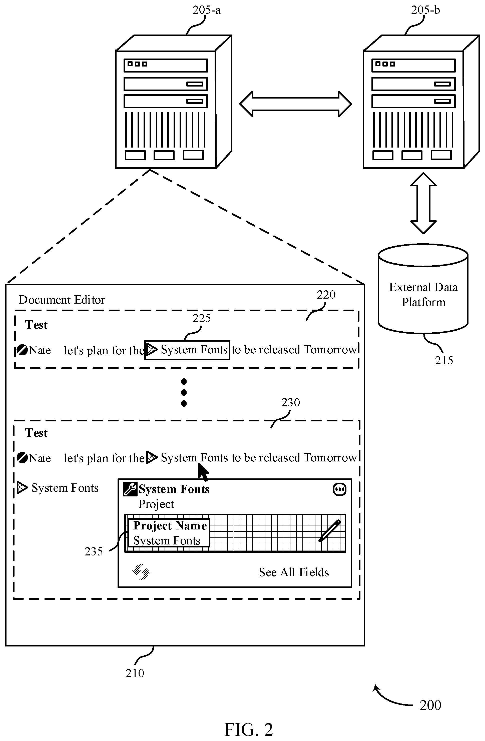Patent US12307191 Figure 2 – In-line live data mentions