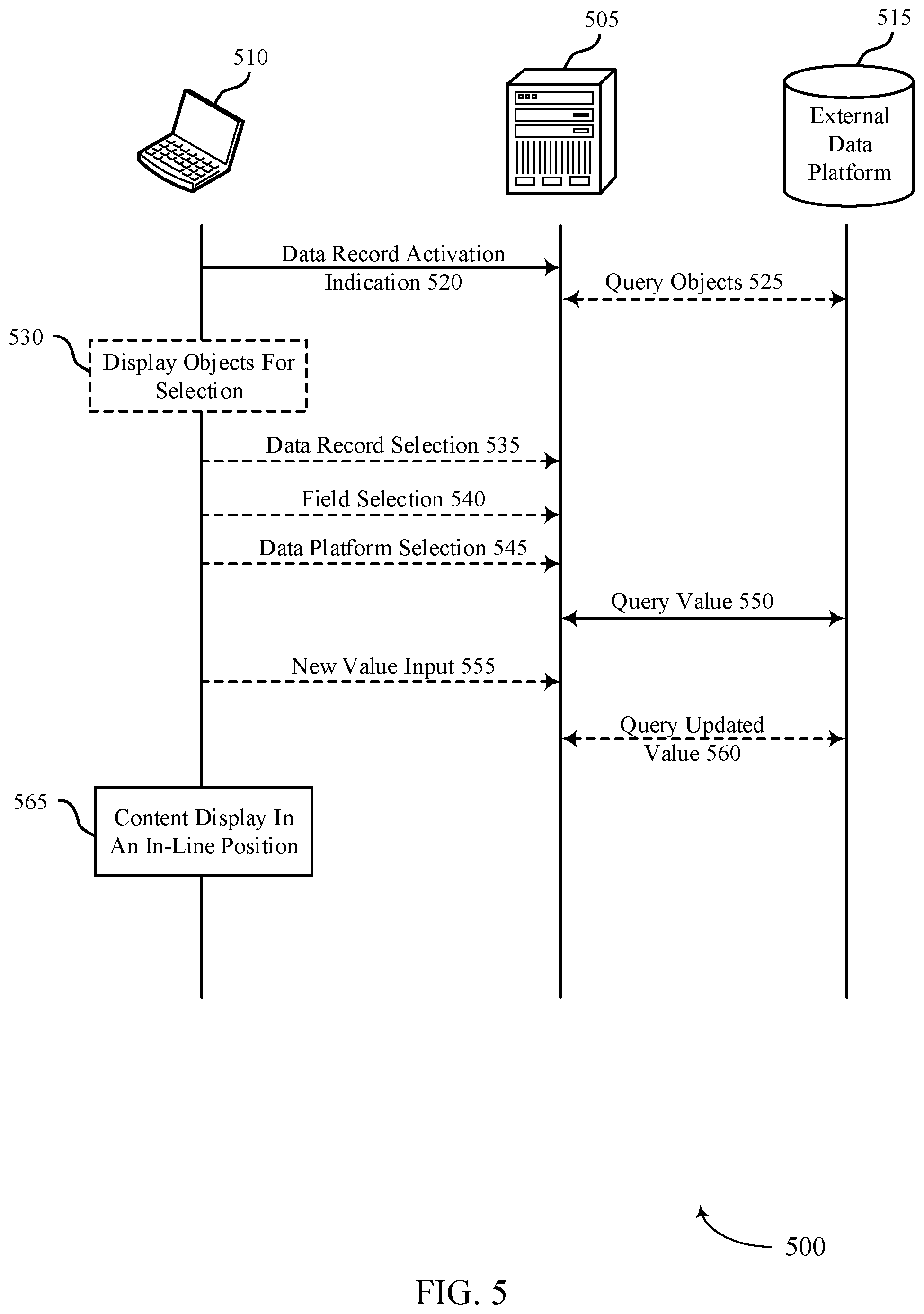 Patent US12307191 Figure 5 – In-line live data mentions