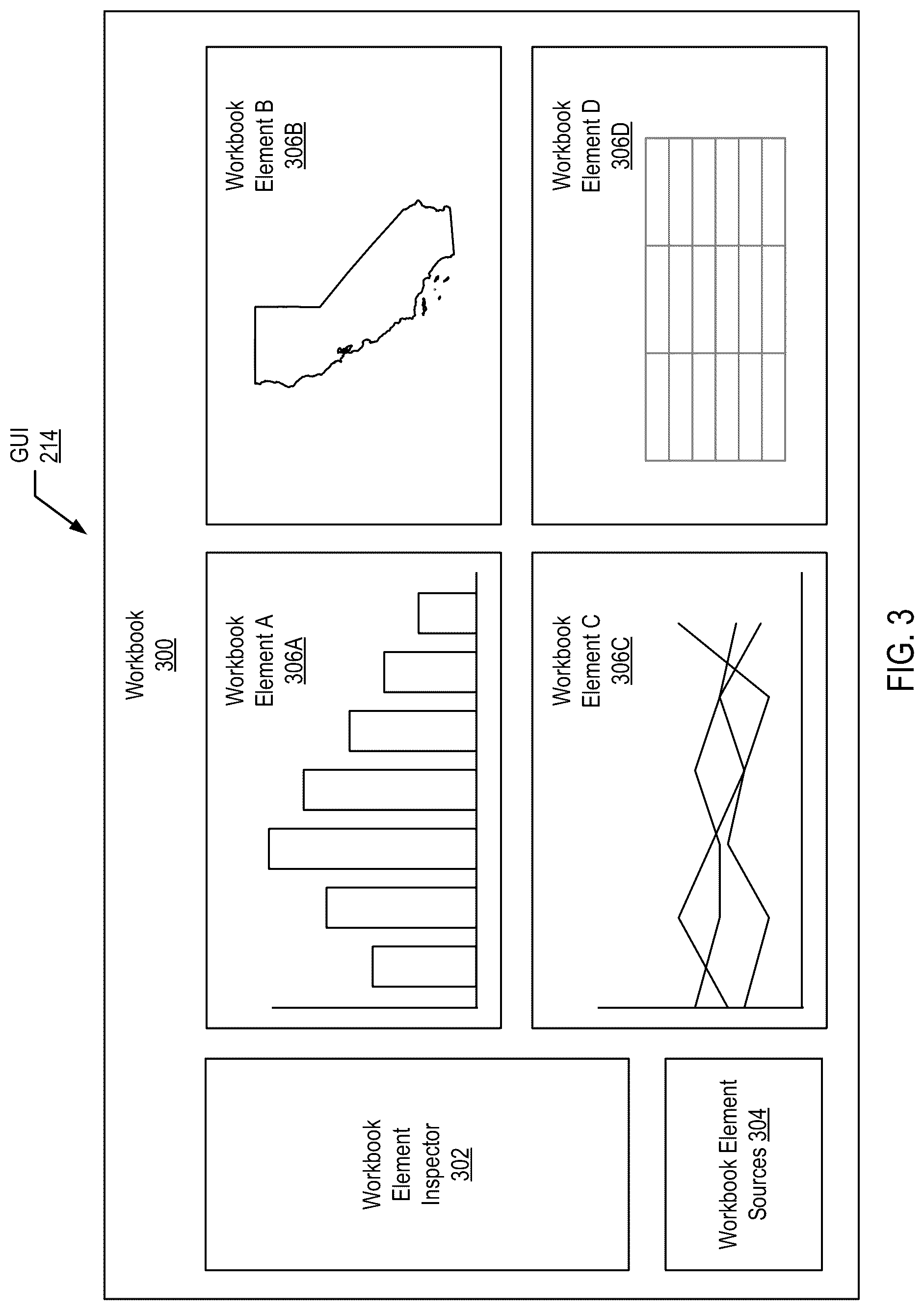 Patent US12307192 Figure 3 – Arranging workbook elements using a dynamic grid layout