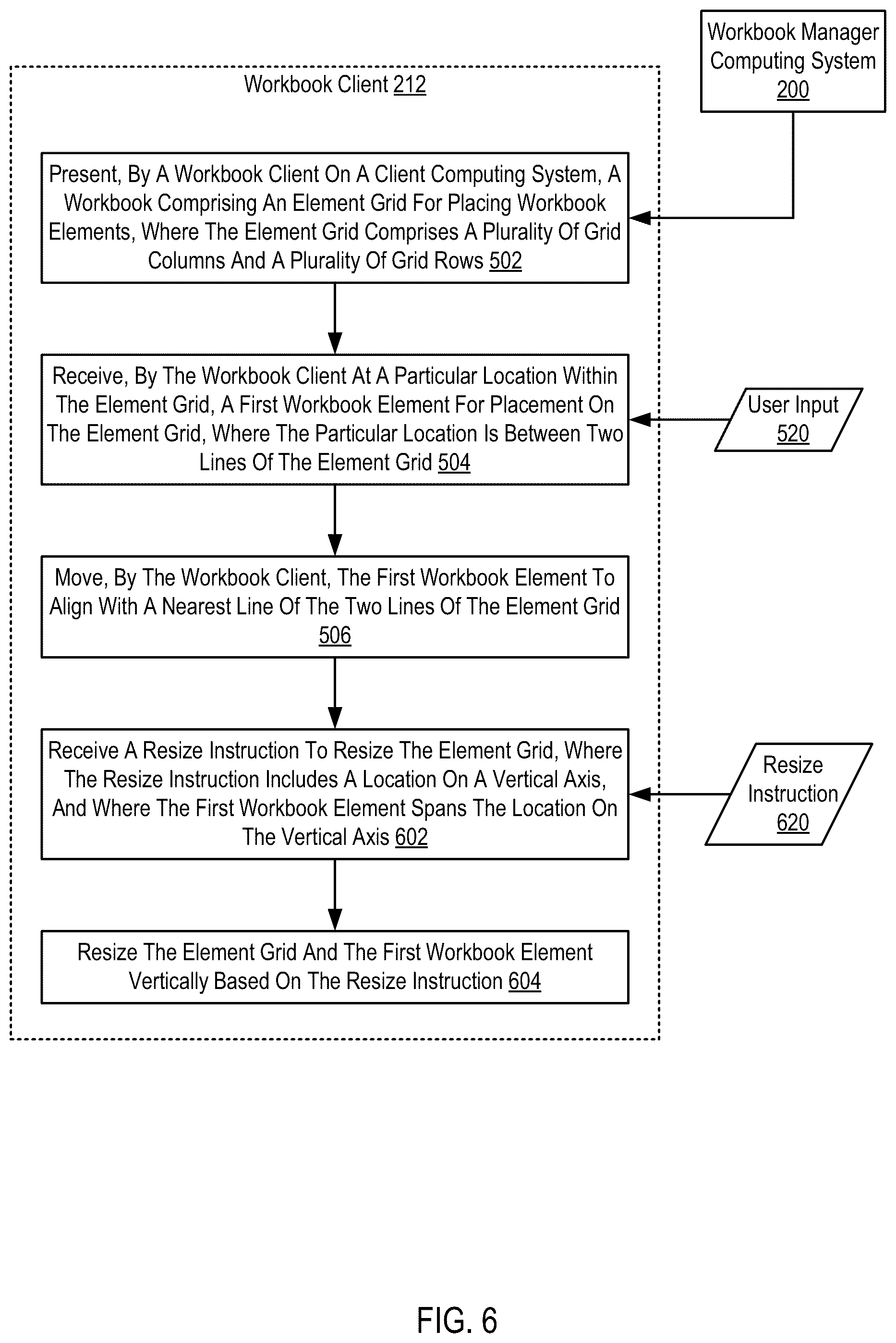 Patent US12307192 Figure 8 – Arranging workbook elements using a dynamic grid layout