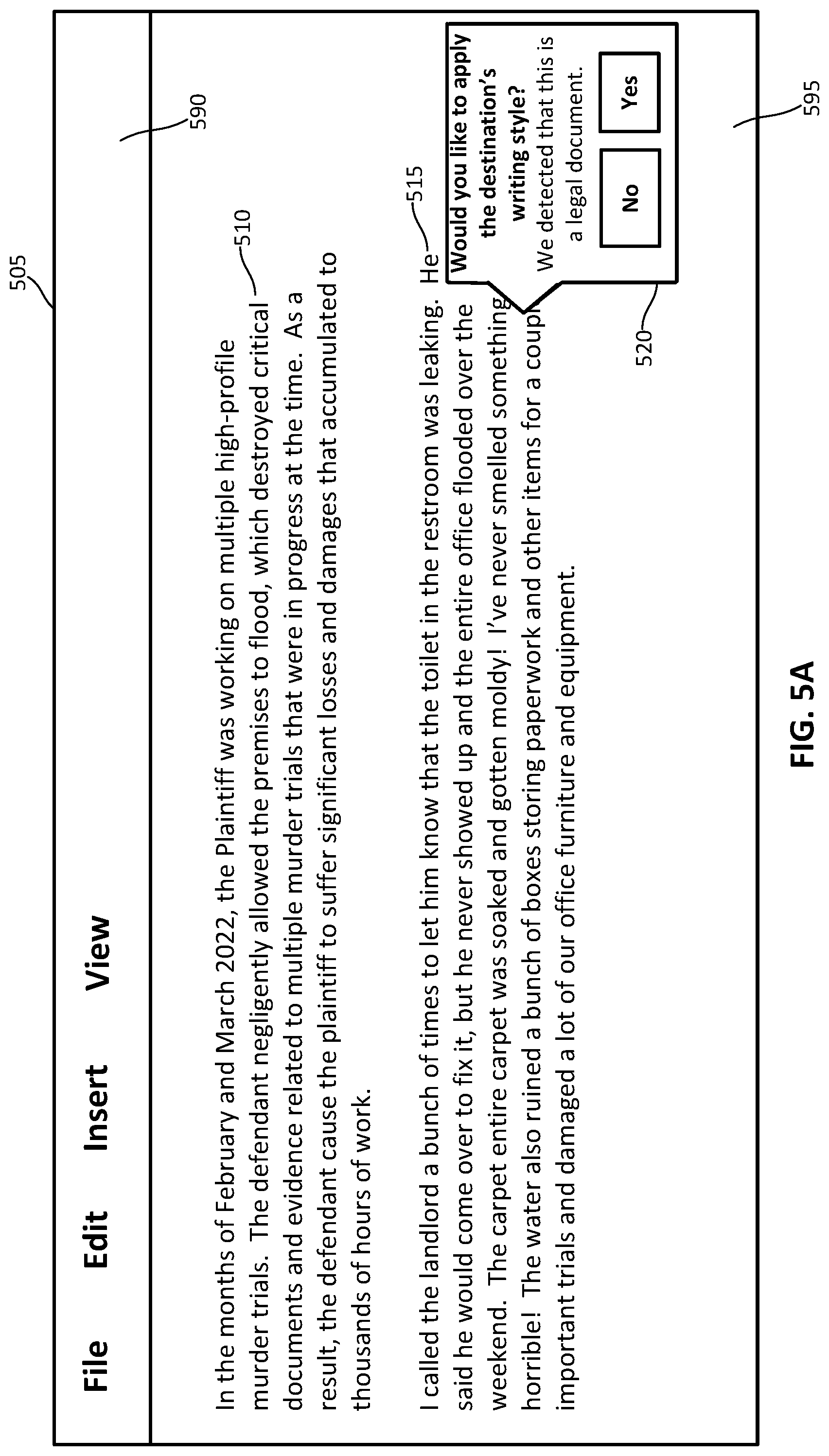 Patent US12307202 Figure 7 – Automatic writing style detection and rewriting
