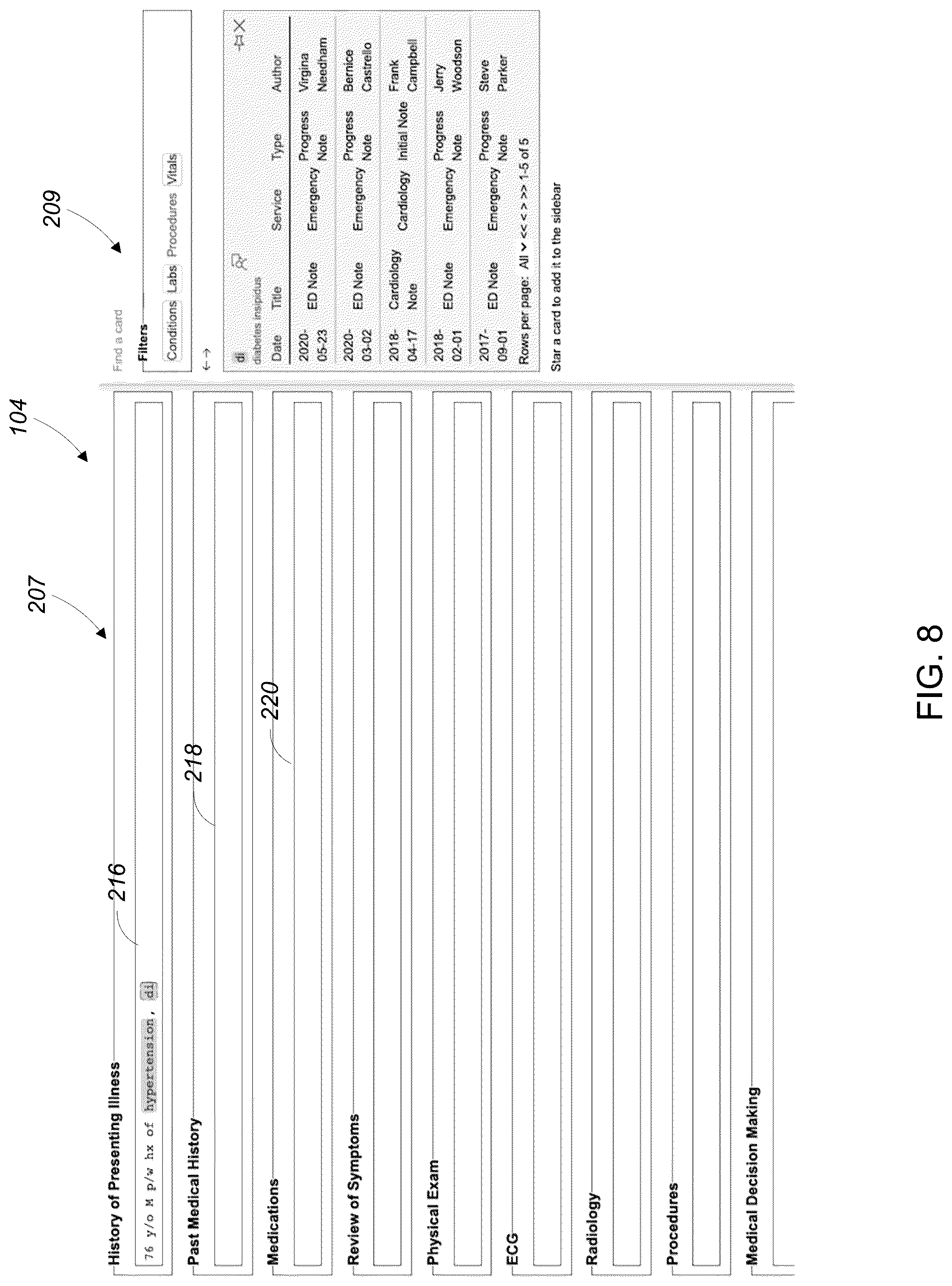 Patent US12307206 Figure 8 – Clinical documentation system