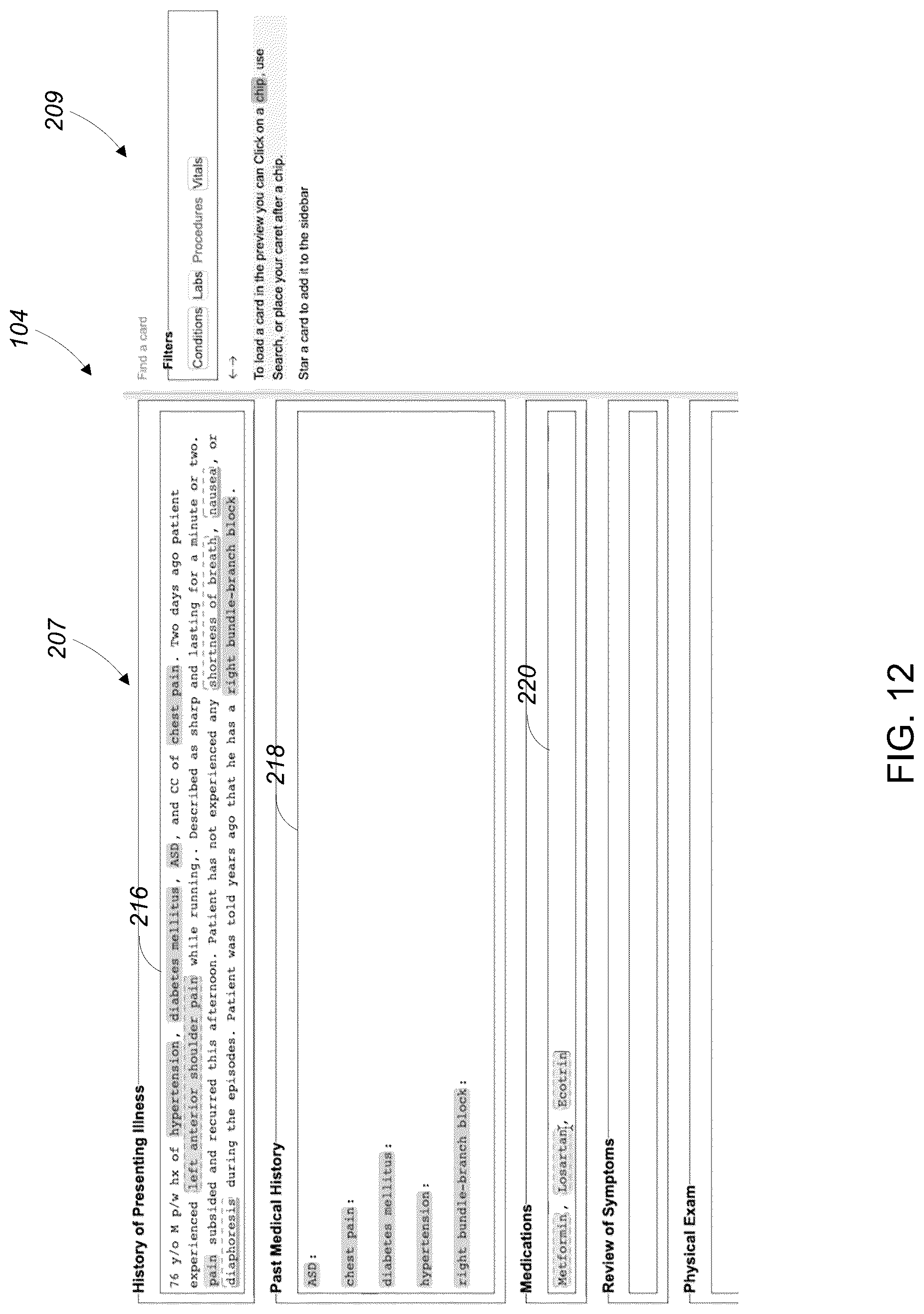 Patent US12307206 Figure 12 – Clinical documentation system