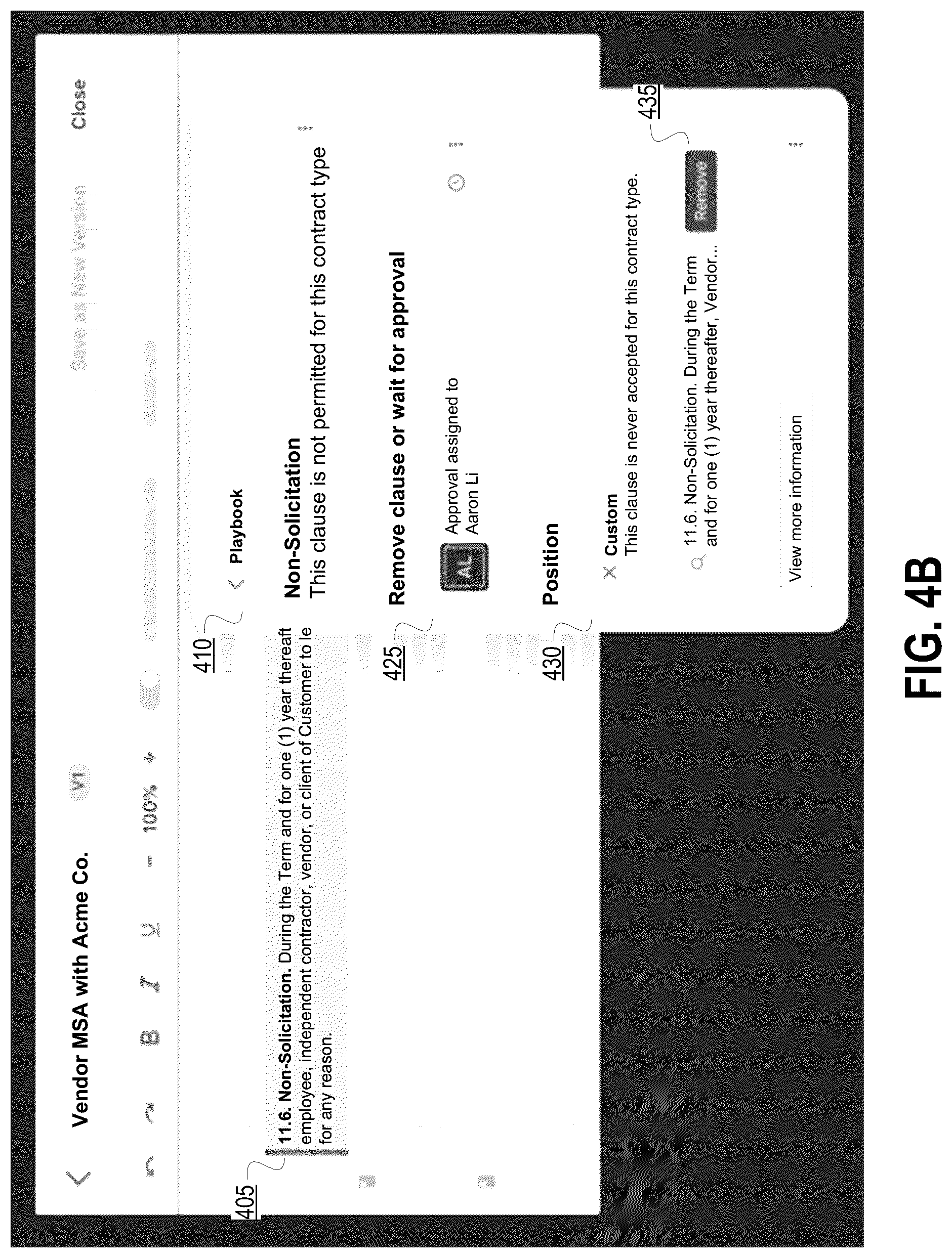 Patent US12307211 Figure 5 – Using machine learning models to analyze contractual terms and clauses in a legal contract, to recommend edits, and to make changes to a workflow