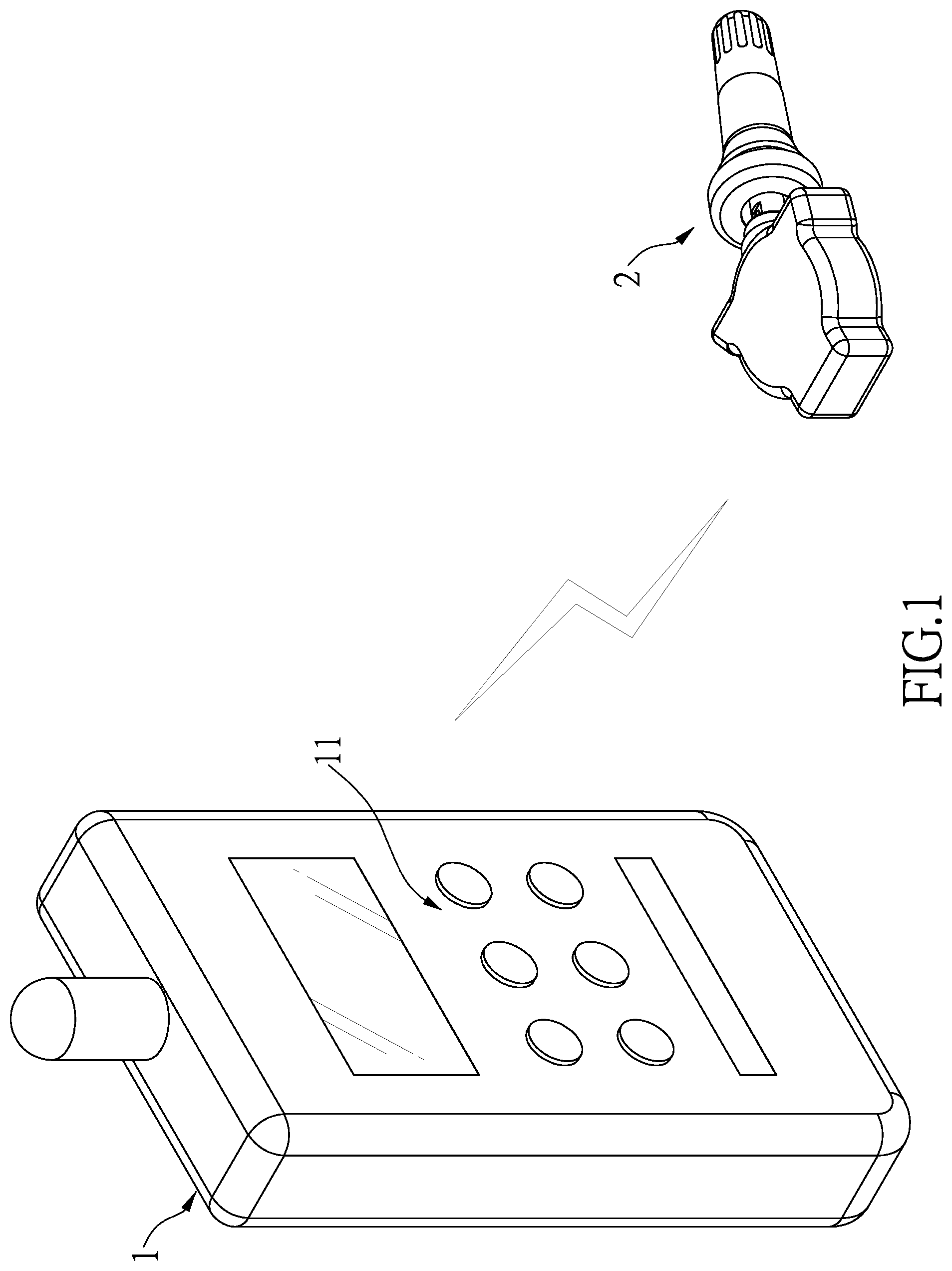 Patent US12307225 Figure 1 – Programming system for tire pressure monitoring sensor and method for programming