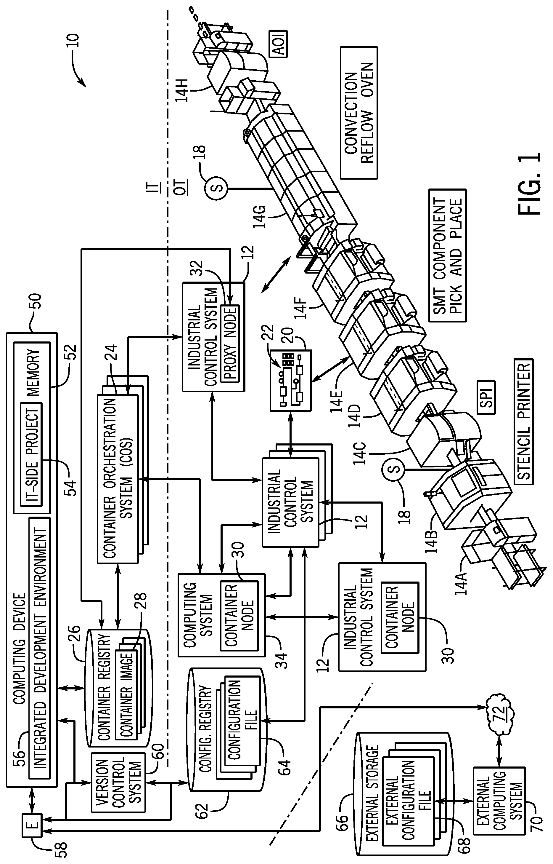 Patent US12307245 Figure 1 – Version change systems and methods applied to industrial automation systems