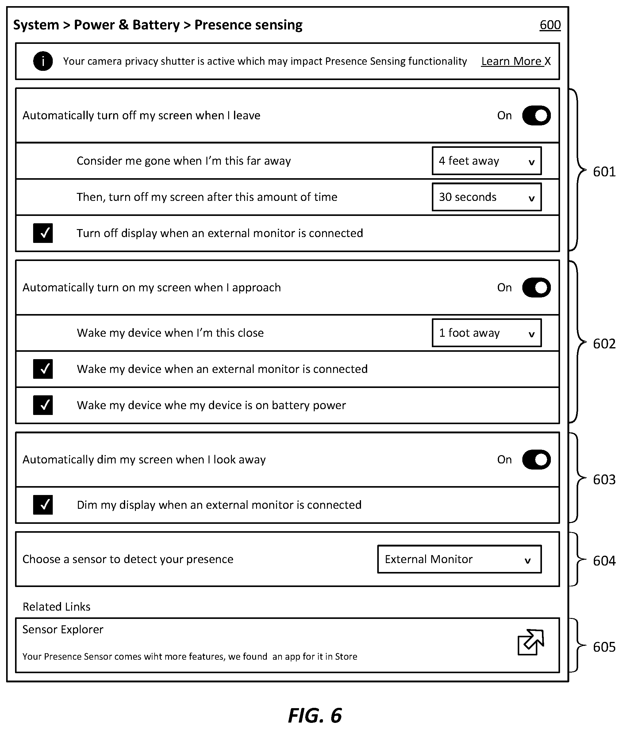 Patent US12307266 Figure 6 – Method for prioritizing human presence sensors in a computer system based on arbitration policies