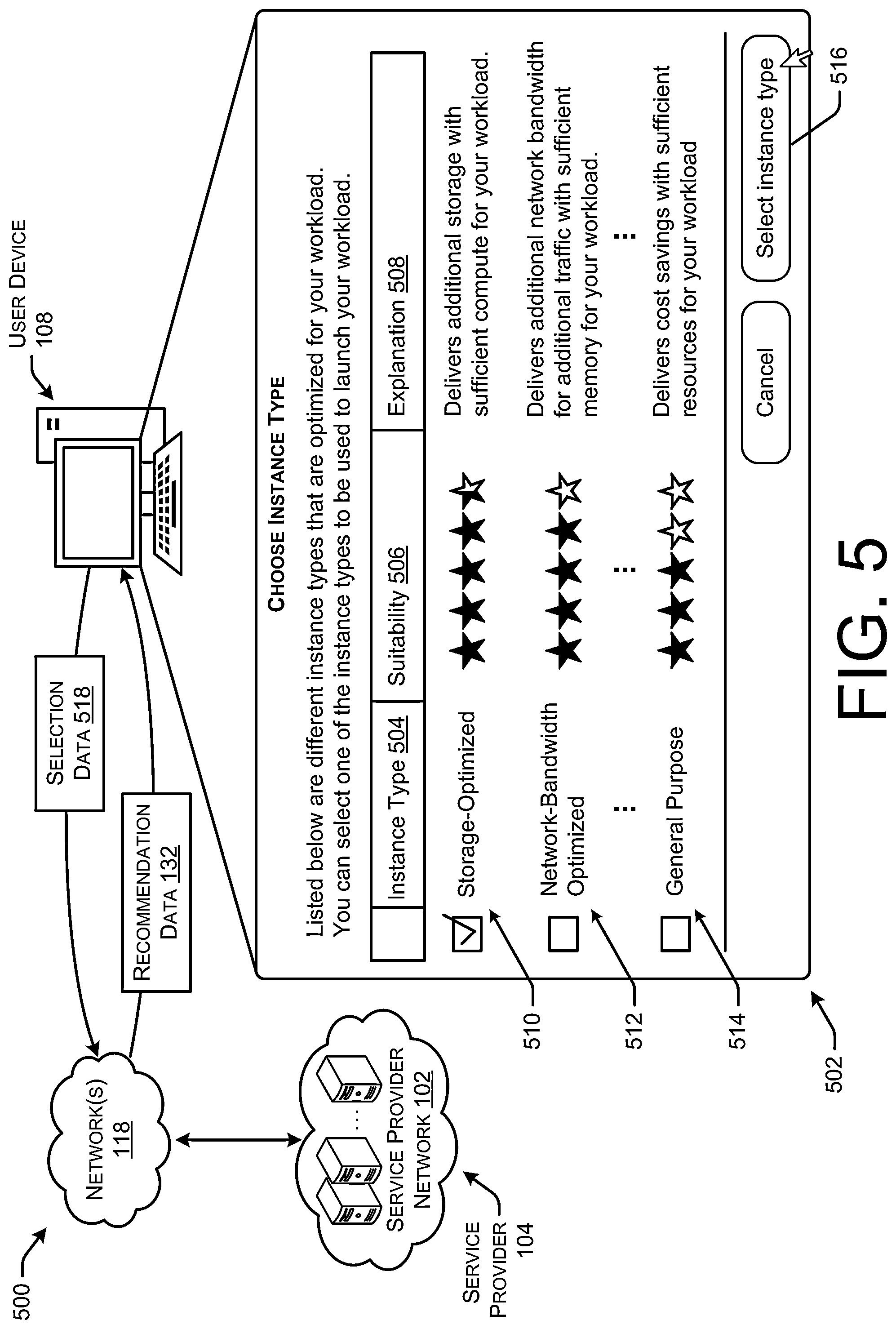 Patent US12307282 Figure 5 – Compute platform recommendations for new workloads in a distributed computing environment