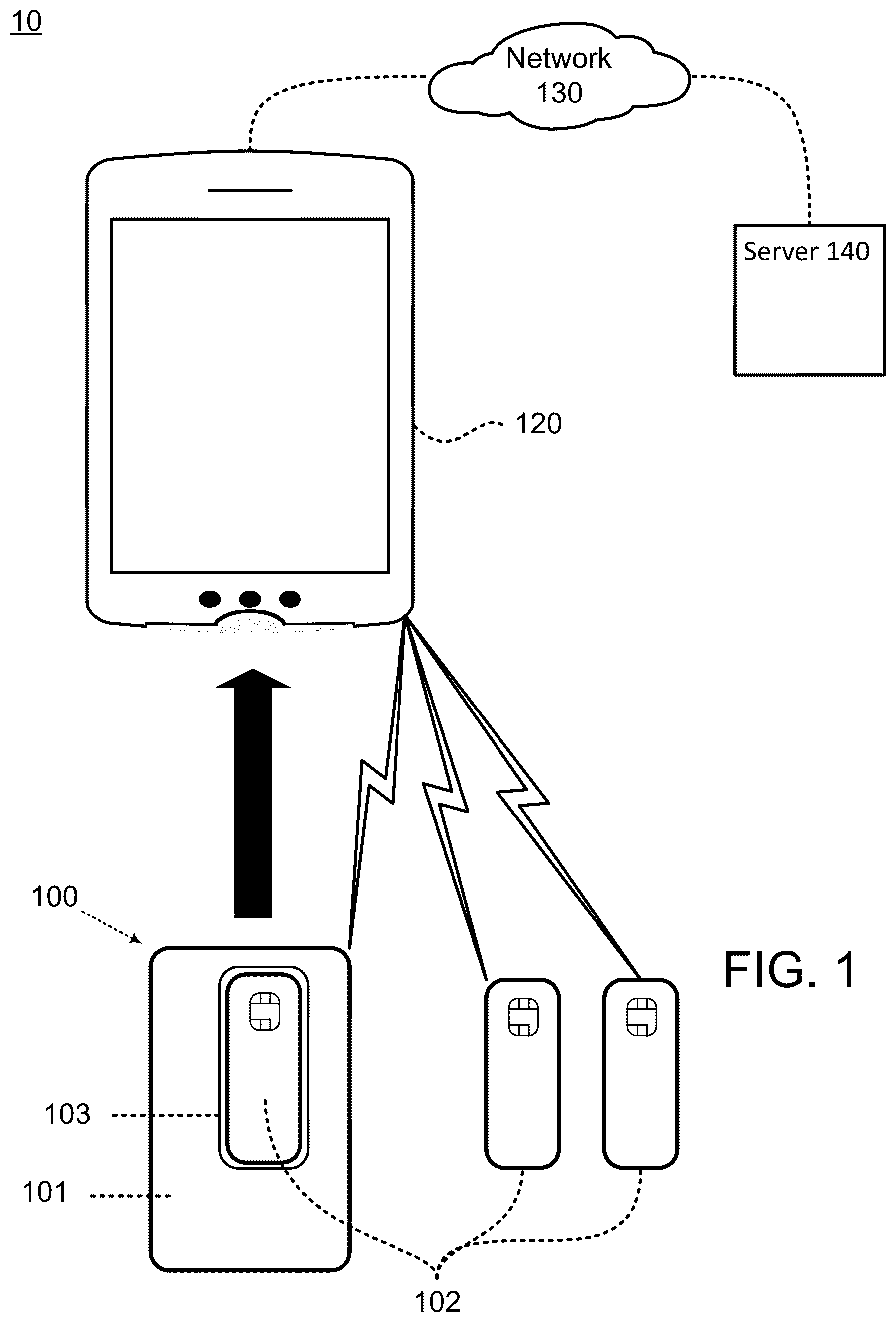 Patent US12307316 Figure 1 – Transaction card assembly