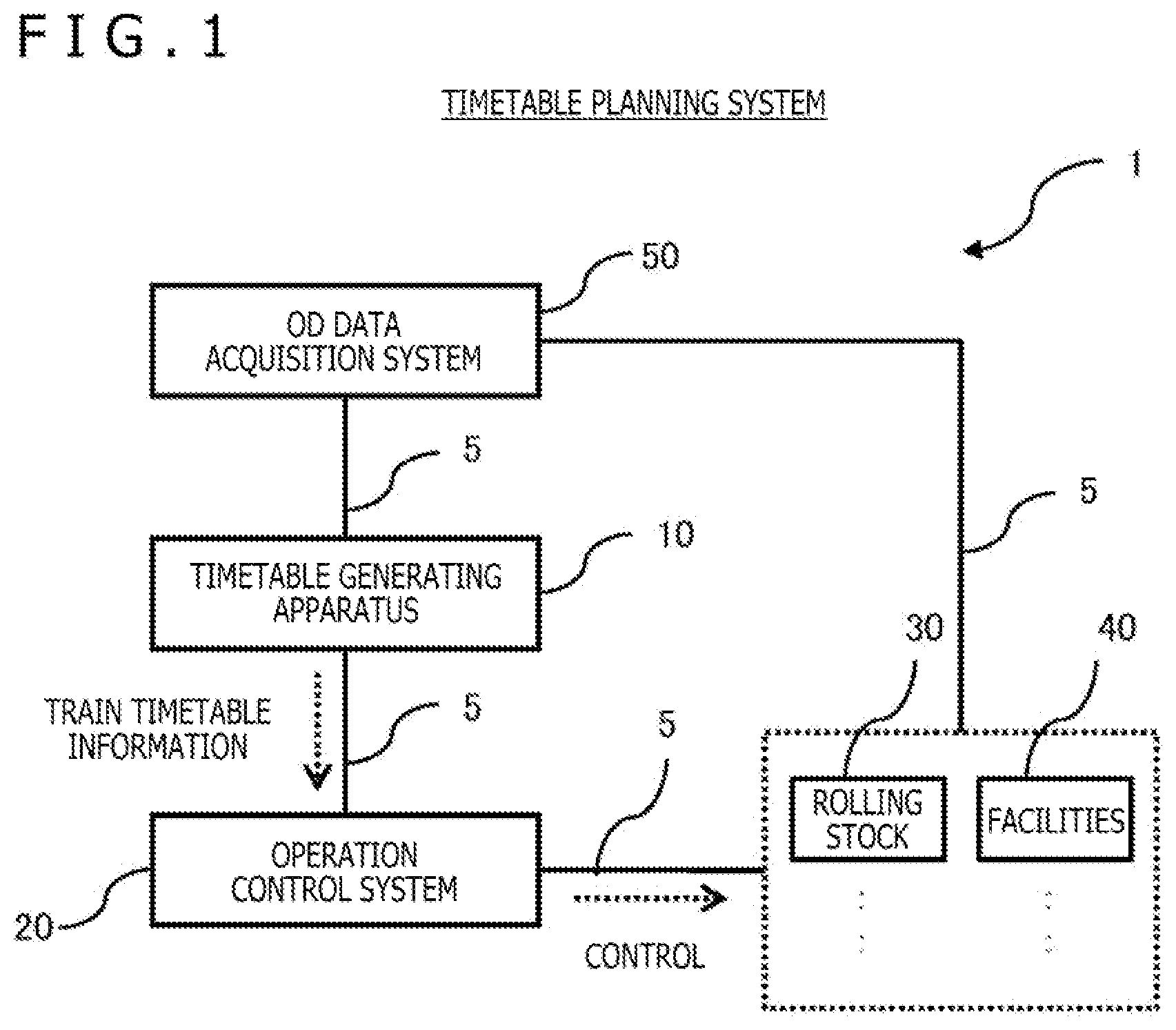 Patent US12307395 Figure 1 – Timetable planning system and timetable generating method