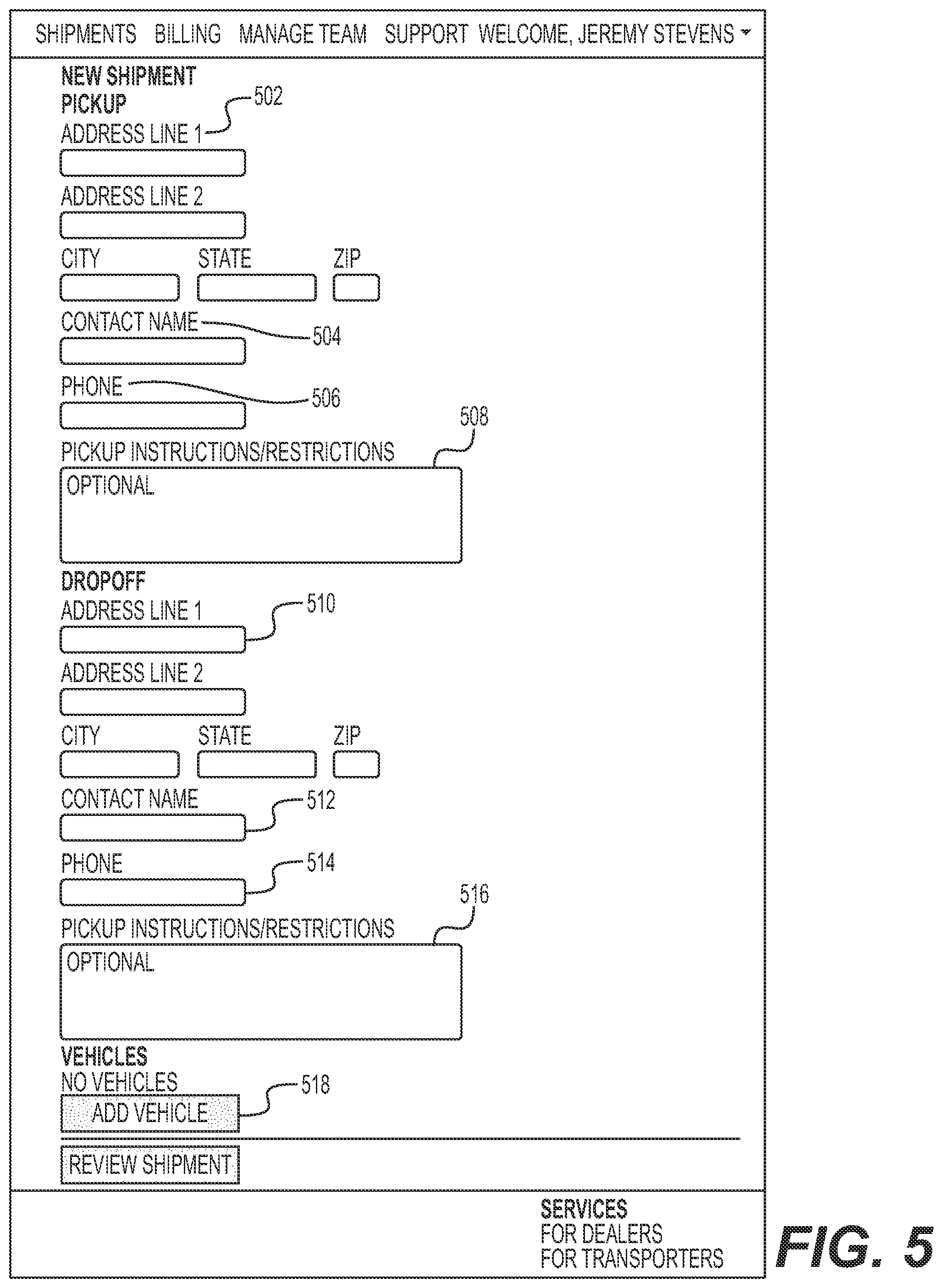 Patent US12307413 Figure 5 – Method and system for automated vehicle transportation