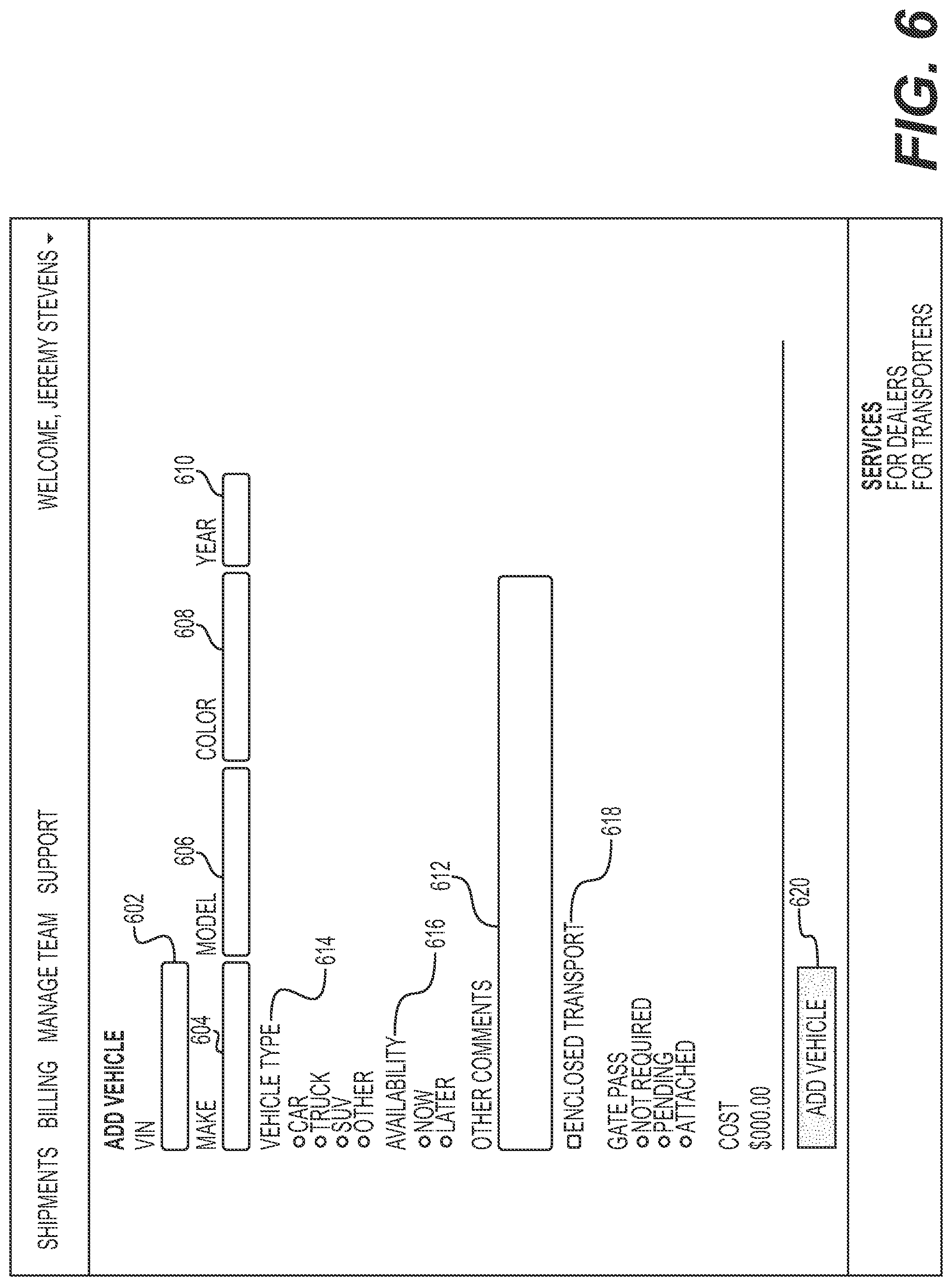 Patent US12307413 Figure 6 – Method and system for automated vehicle transportation