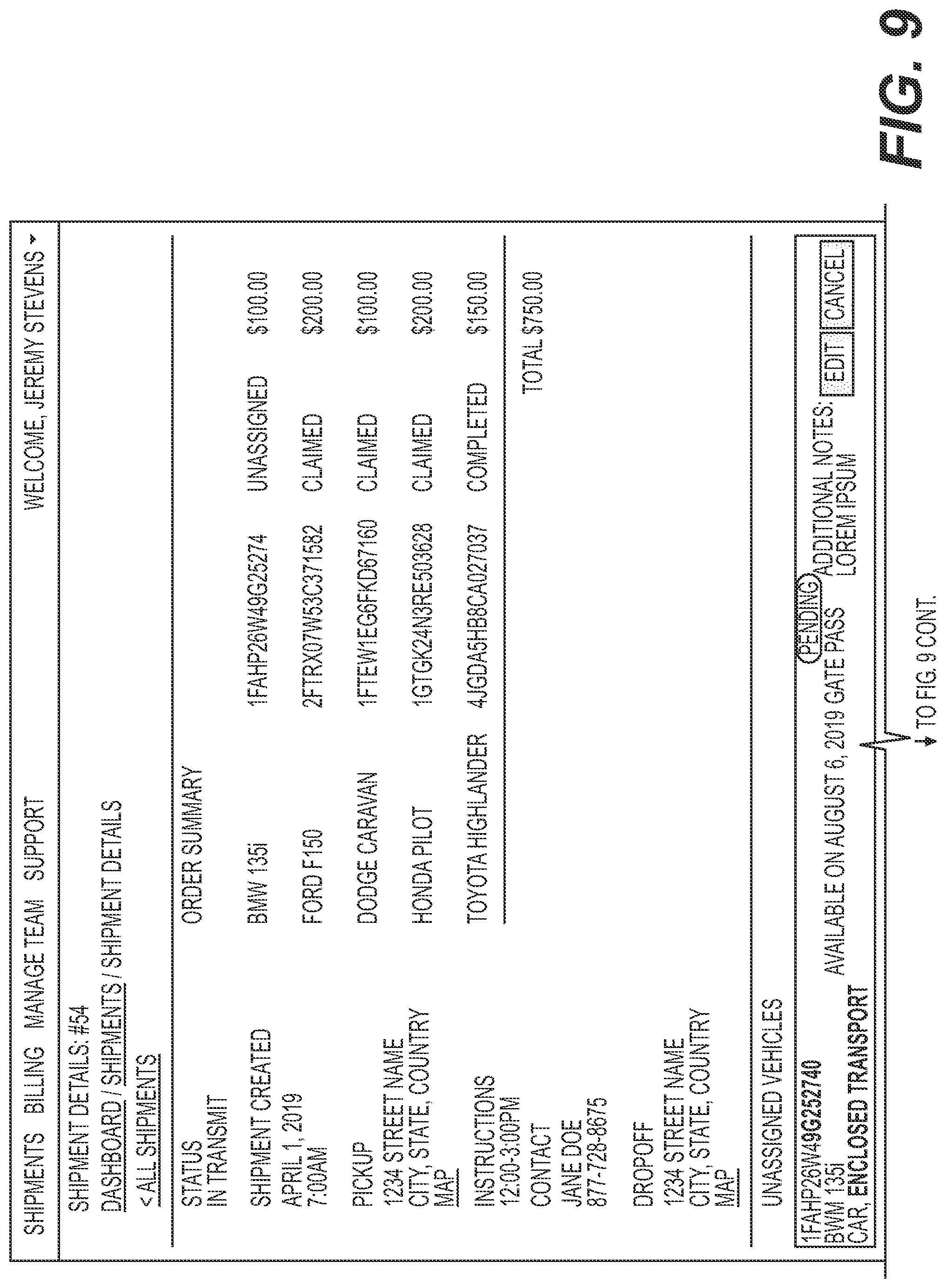 Patent US12307413 Figure 9 – Method and system for automated vehicle transportation