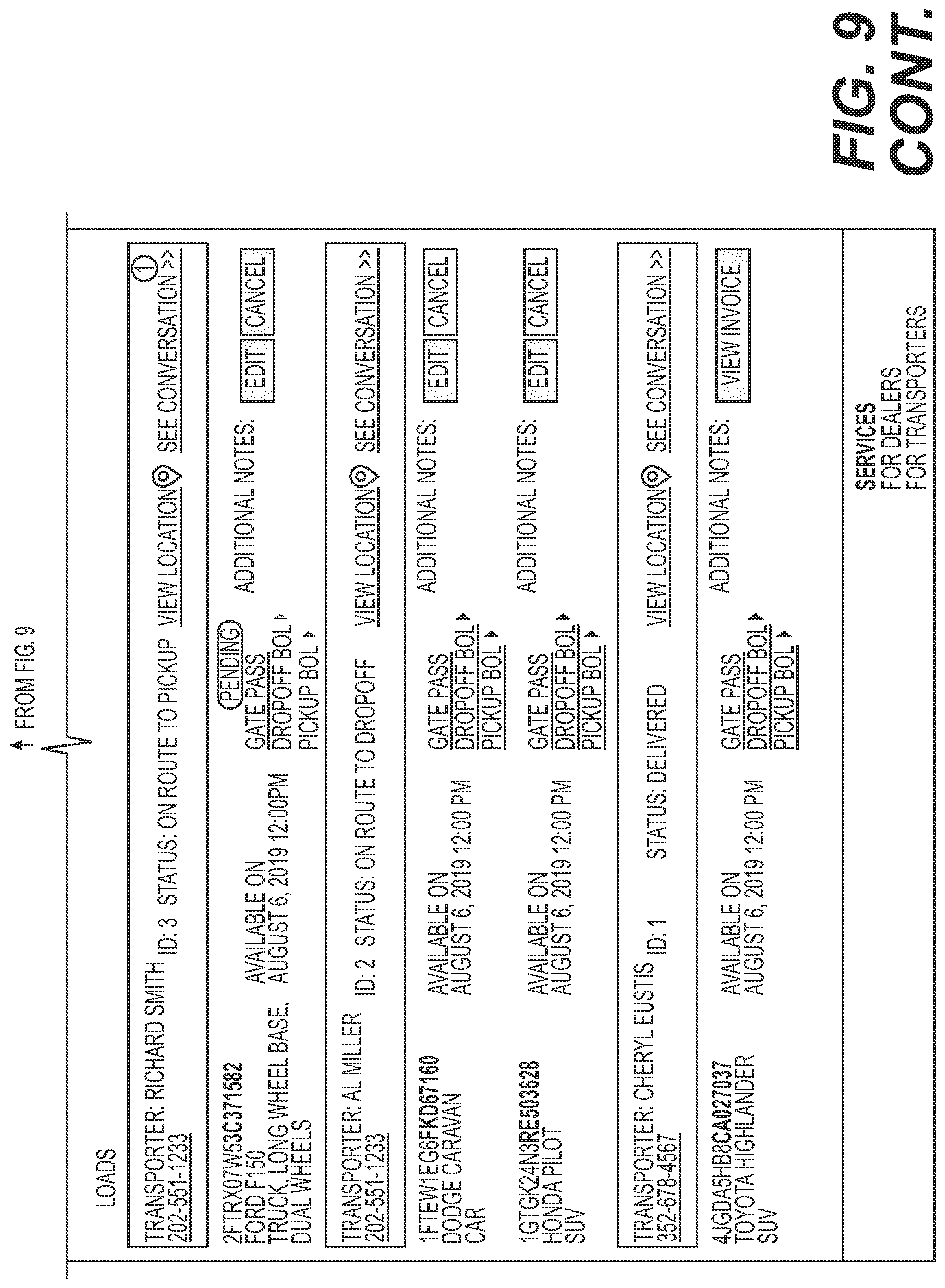 Patent US12307413 Figure 10 – Method and system for automated vehicle transportation