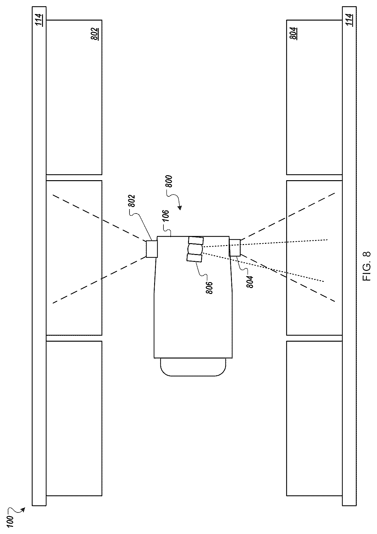 Patent US12307419 Figure 8 – Mobile apparatus with computer vision elements for inventory condition