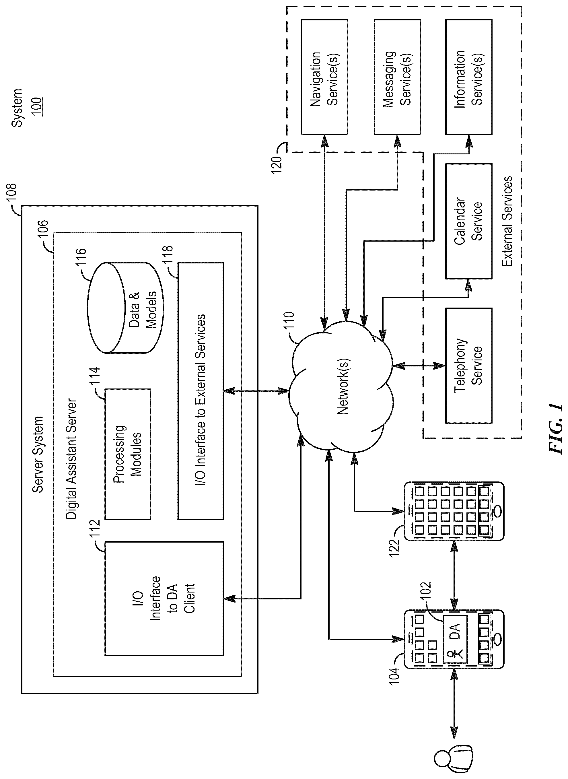 Patent US12307423 Figure 1 – Digital assistant-enabled daily briefings
