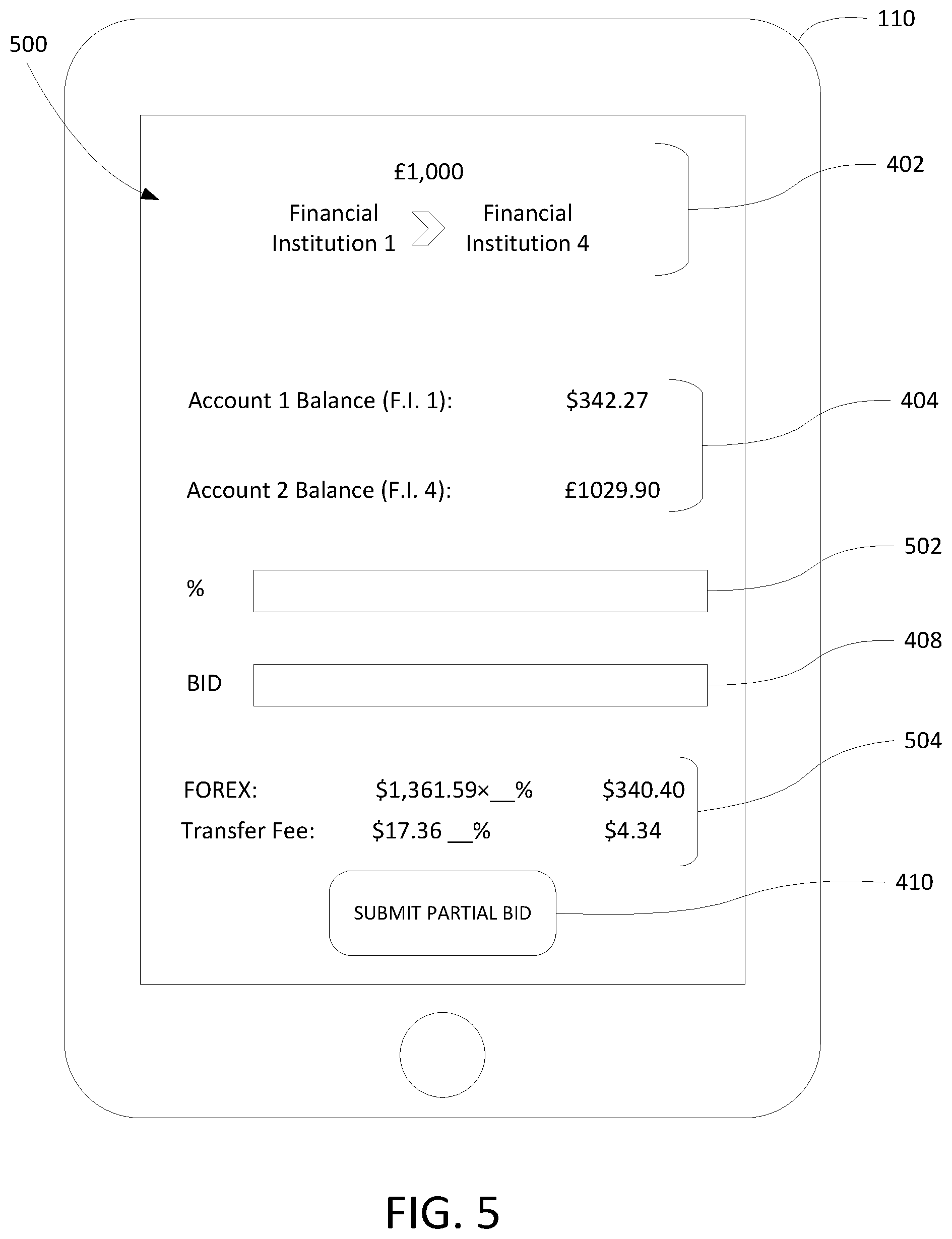 Patent US12307426 Figure 5 – International remittances via intrabank transfers