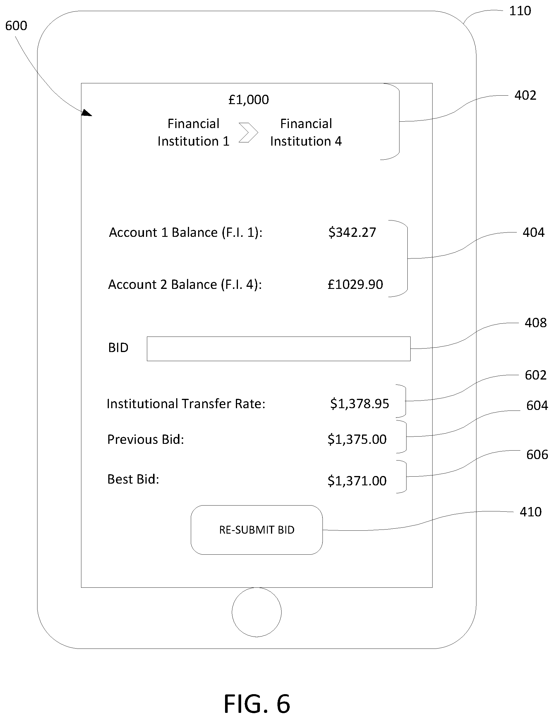 Patent US12307426 Figure 6 – International remittances via intrabank transfers