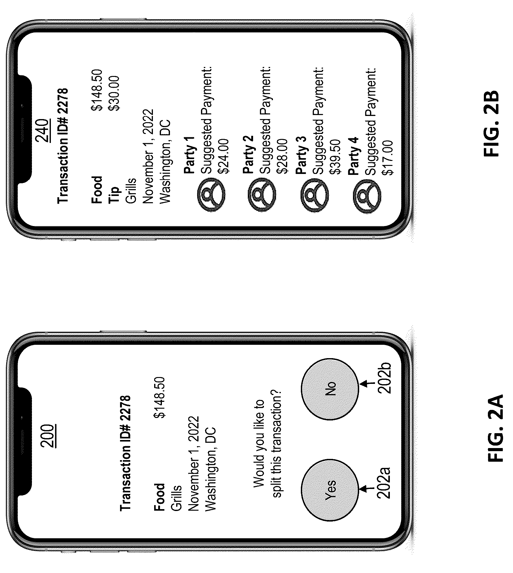 Patent US12307427 Figure 2 – Automated bill splitting