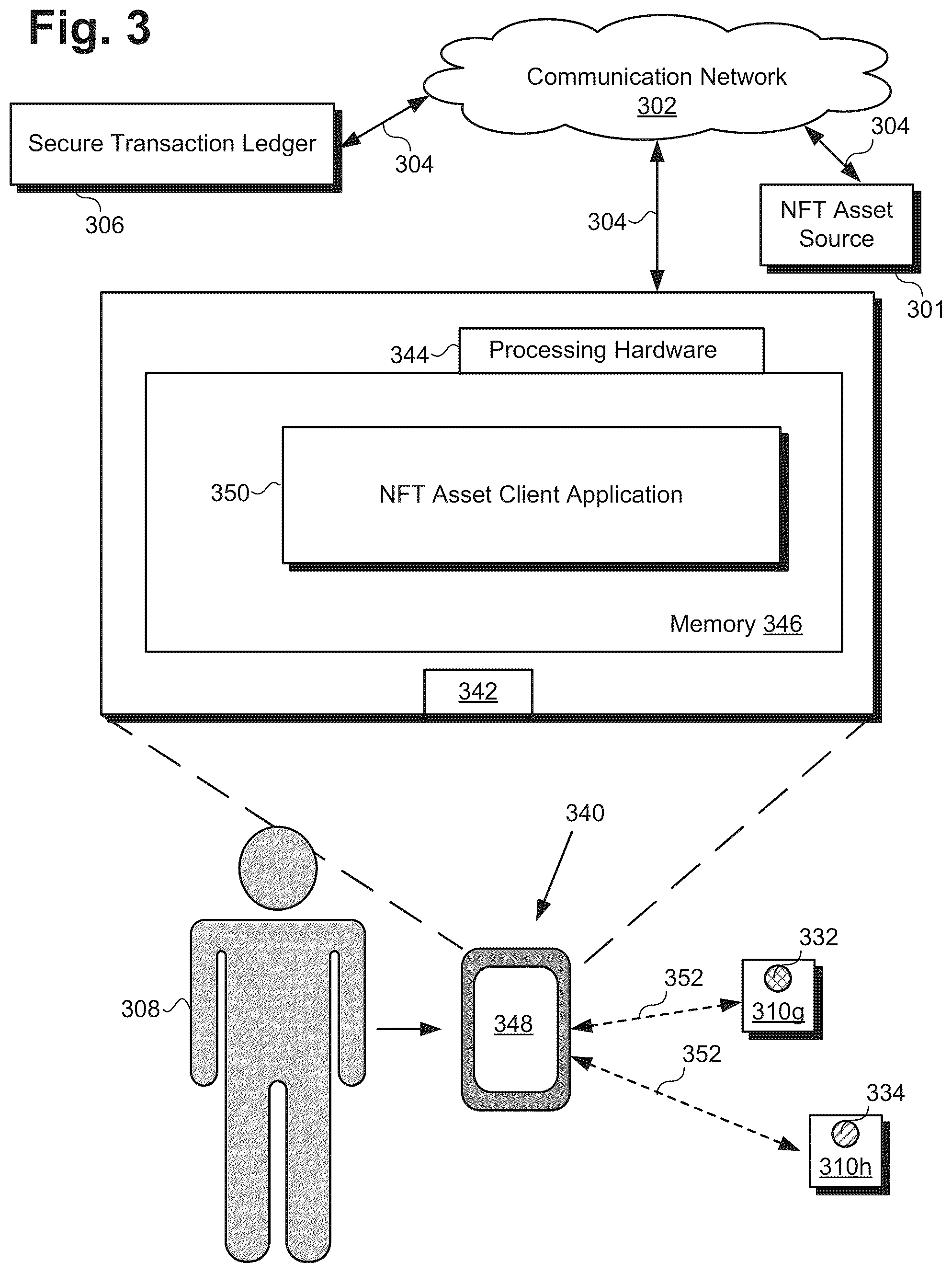 Patent US12307438 Figure 4 – Collector container for non-fungible token (NFT) assets
